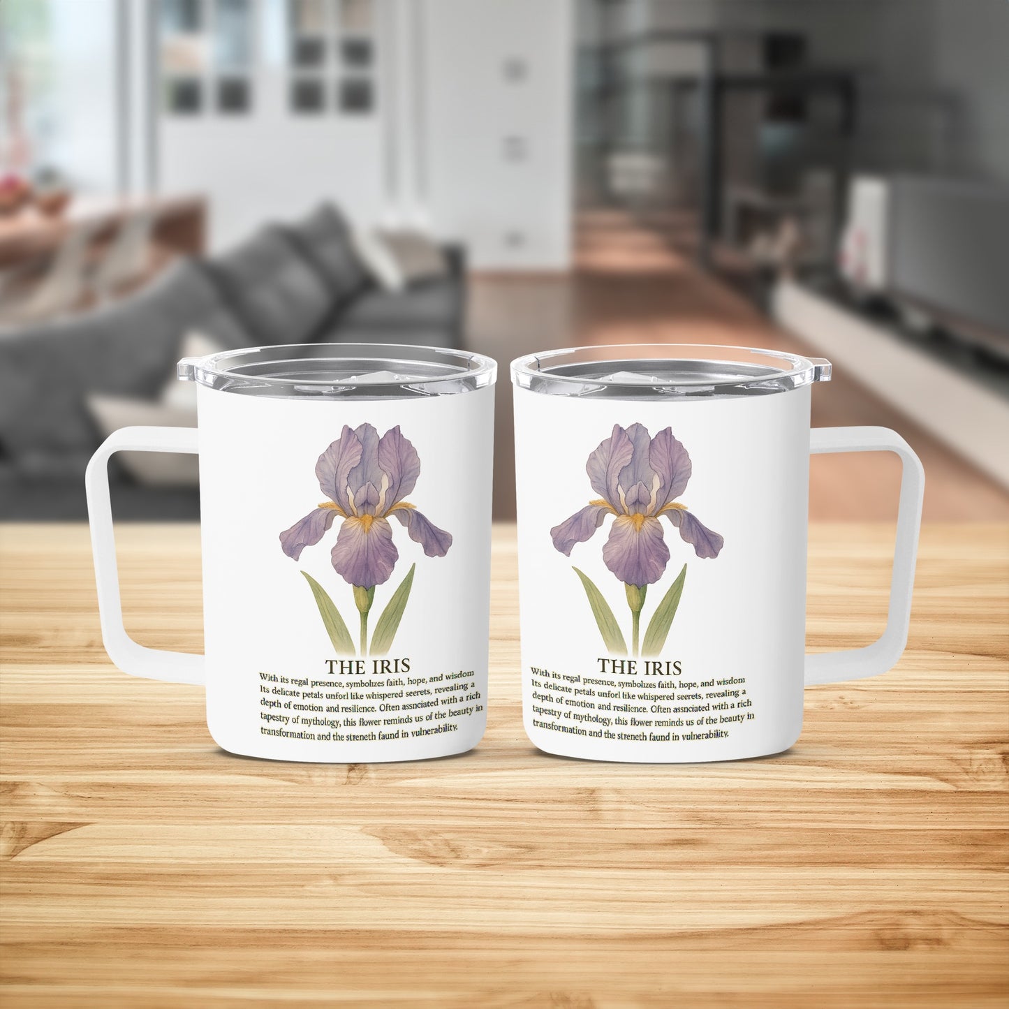 The Iris Print Double Walled Insulated Mug product