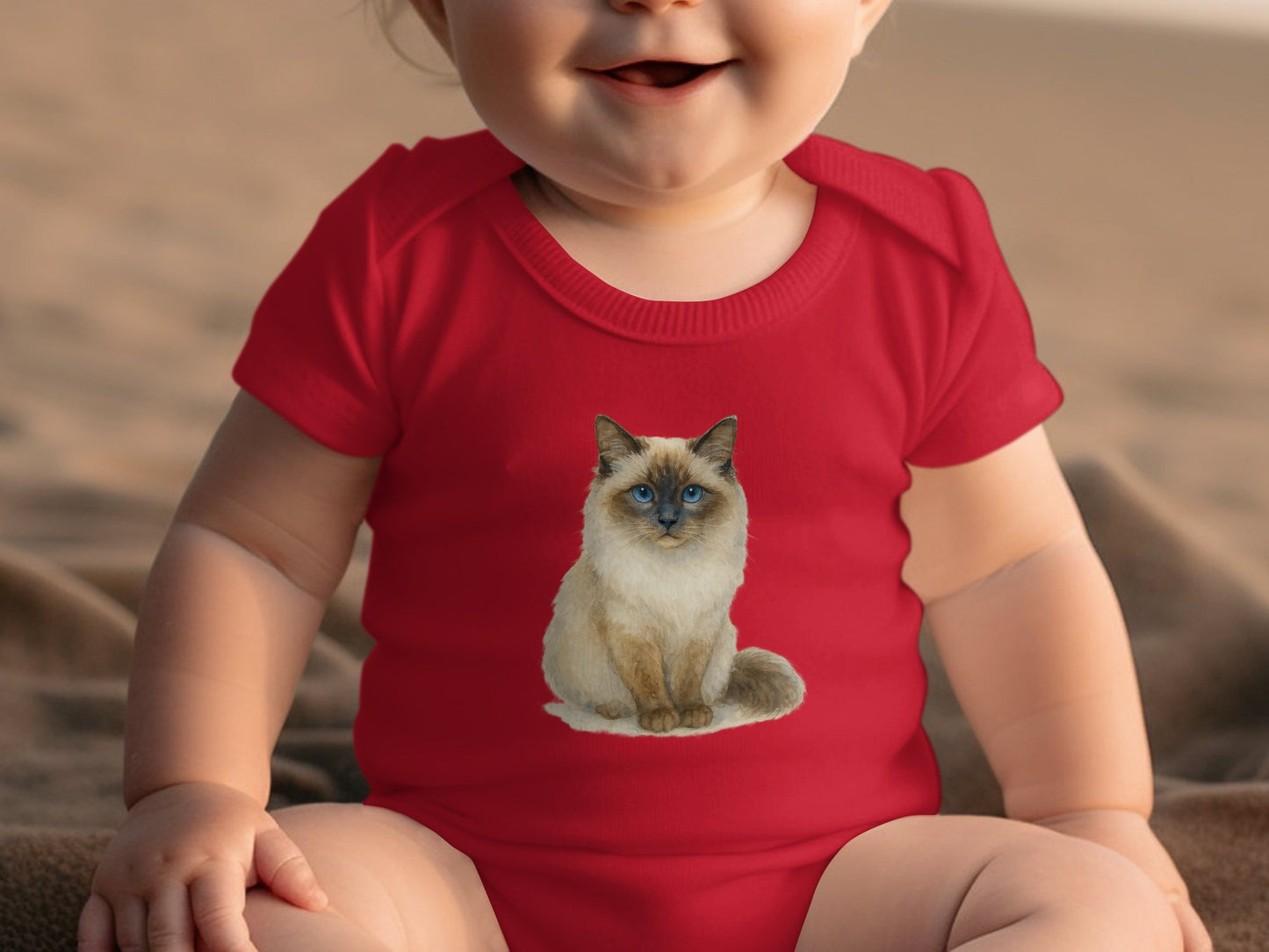 Adorable Baby Romper with Cute Cat Print product