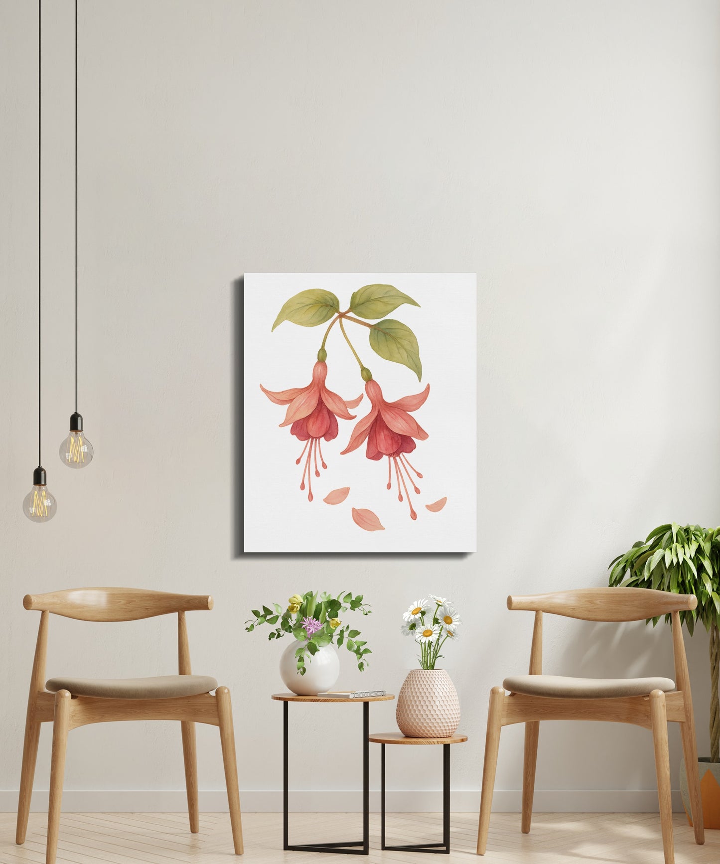 Beautiful Floral Wall Decor with Hanging Flowers product