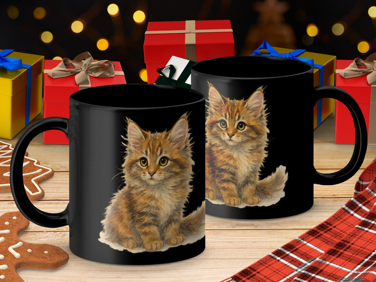 Adorable Kitten Design Christmas Festive Mug product