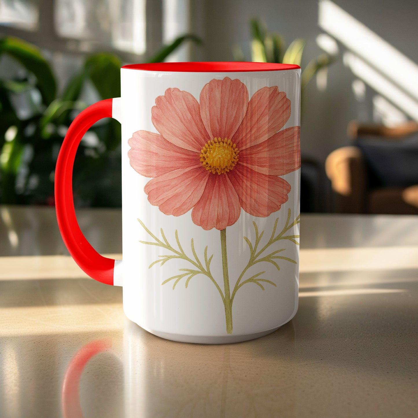 Beautiful Red Flower Print Mug product
