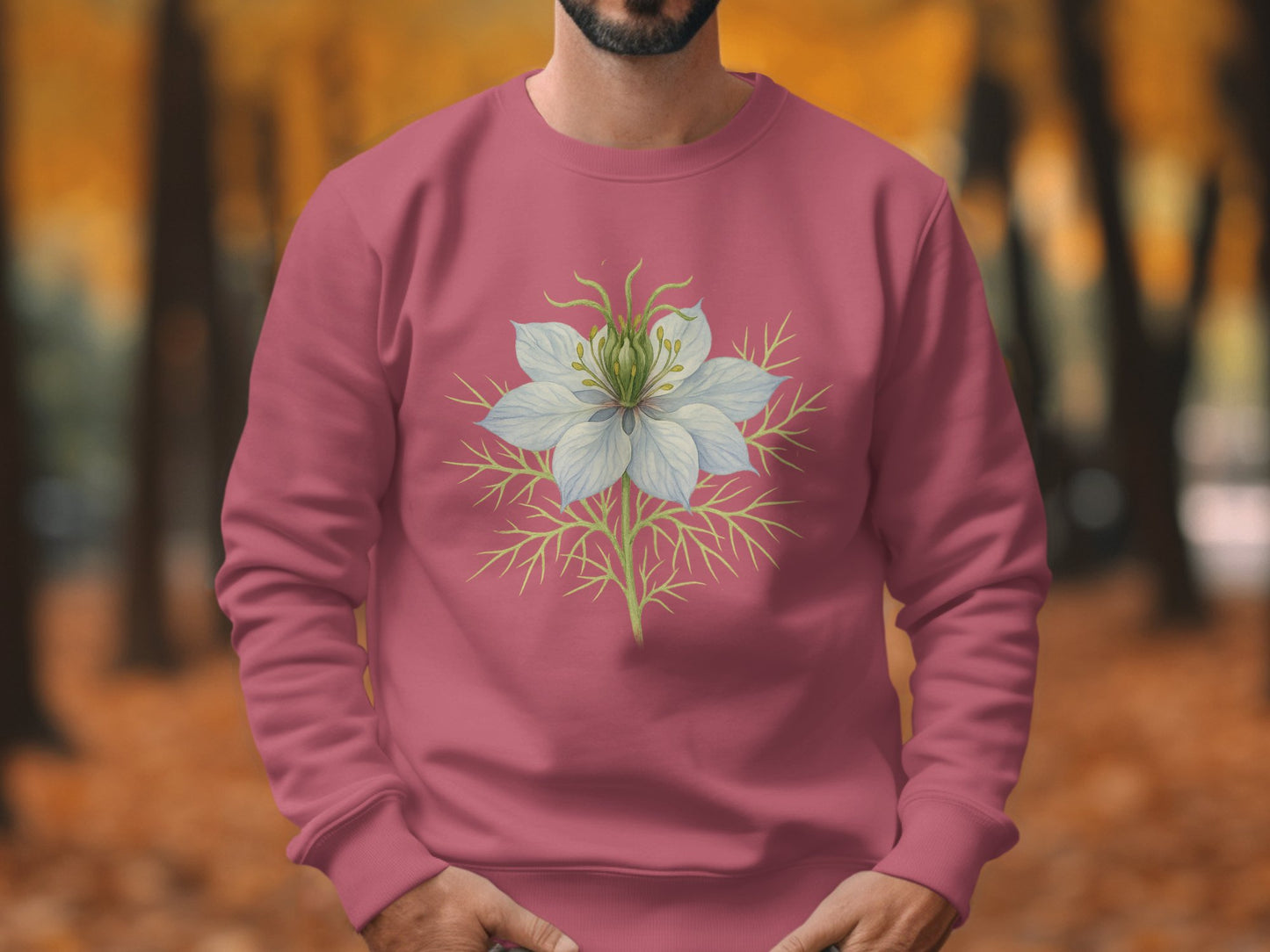 Stylish Pink Sweatshirt with White Flower Design product type