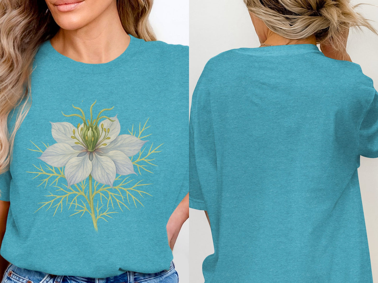Floral Print Blue Graphic Casual Shirt product