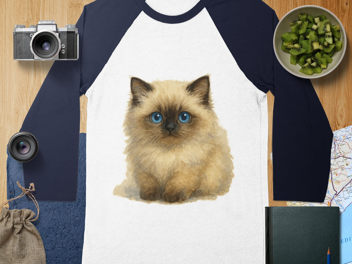 Adorable Kitten Print Long Sleeve Shirt product type