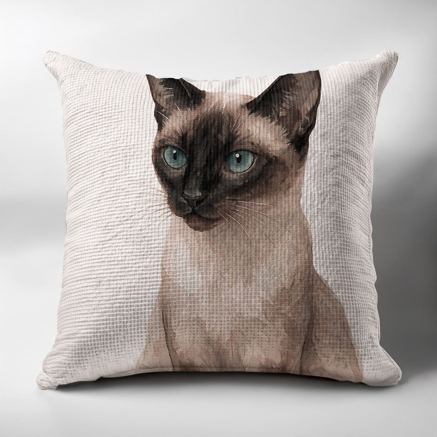 Realistic Siamese Cat Illustration Decorative Pillow product