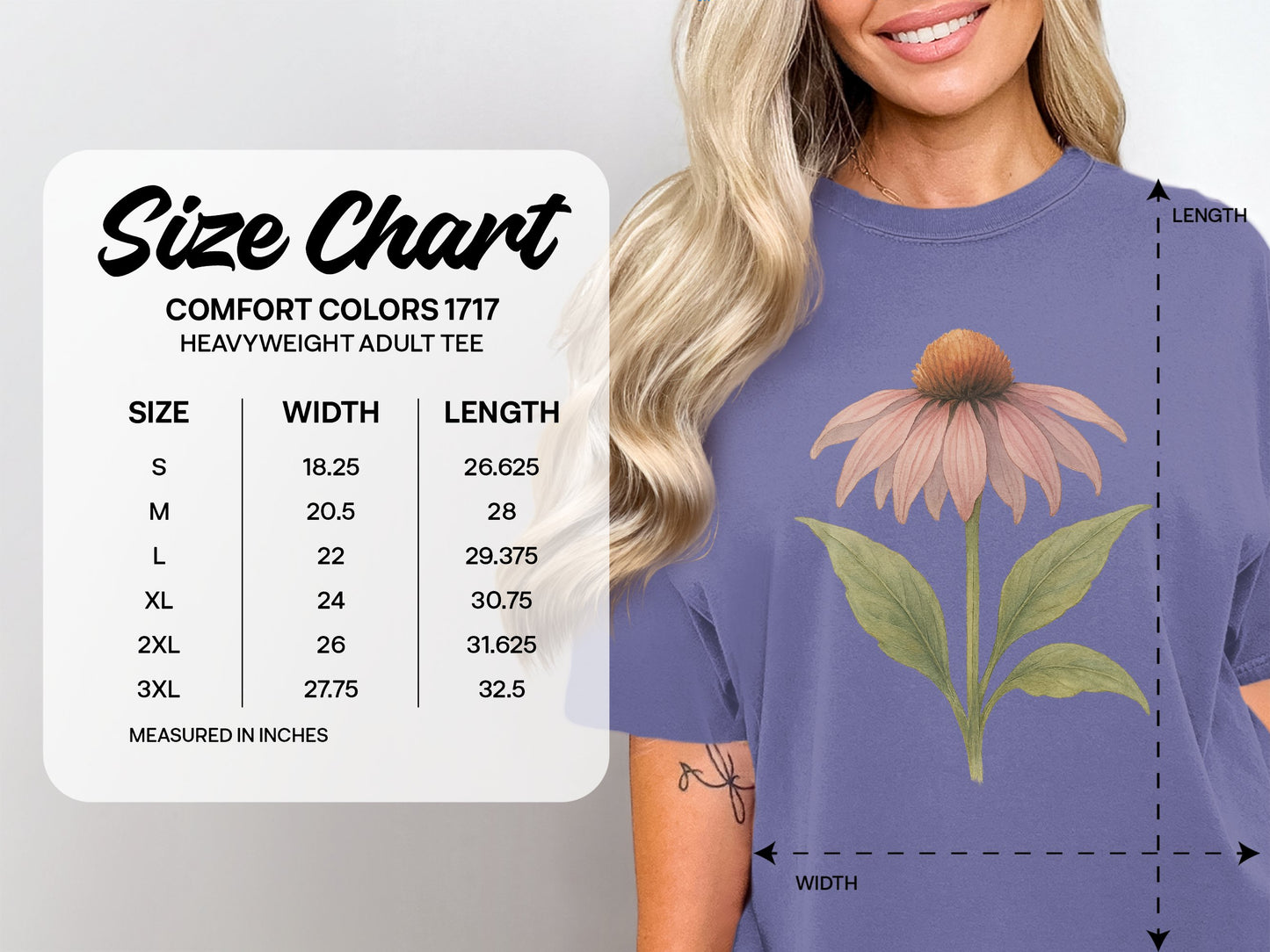 Purple Tee with Botanical Flower Print product type