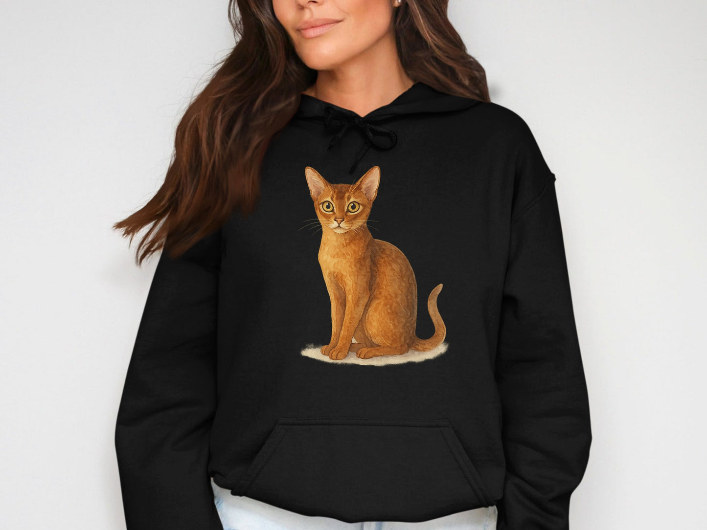 Cat Illustration Printed Casual Wear Hoodie product
