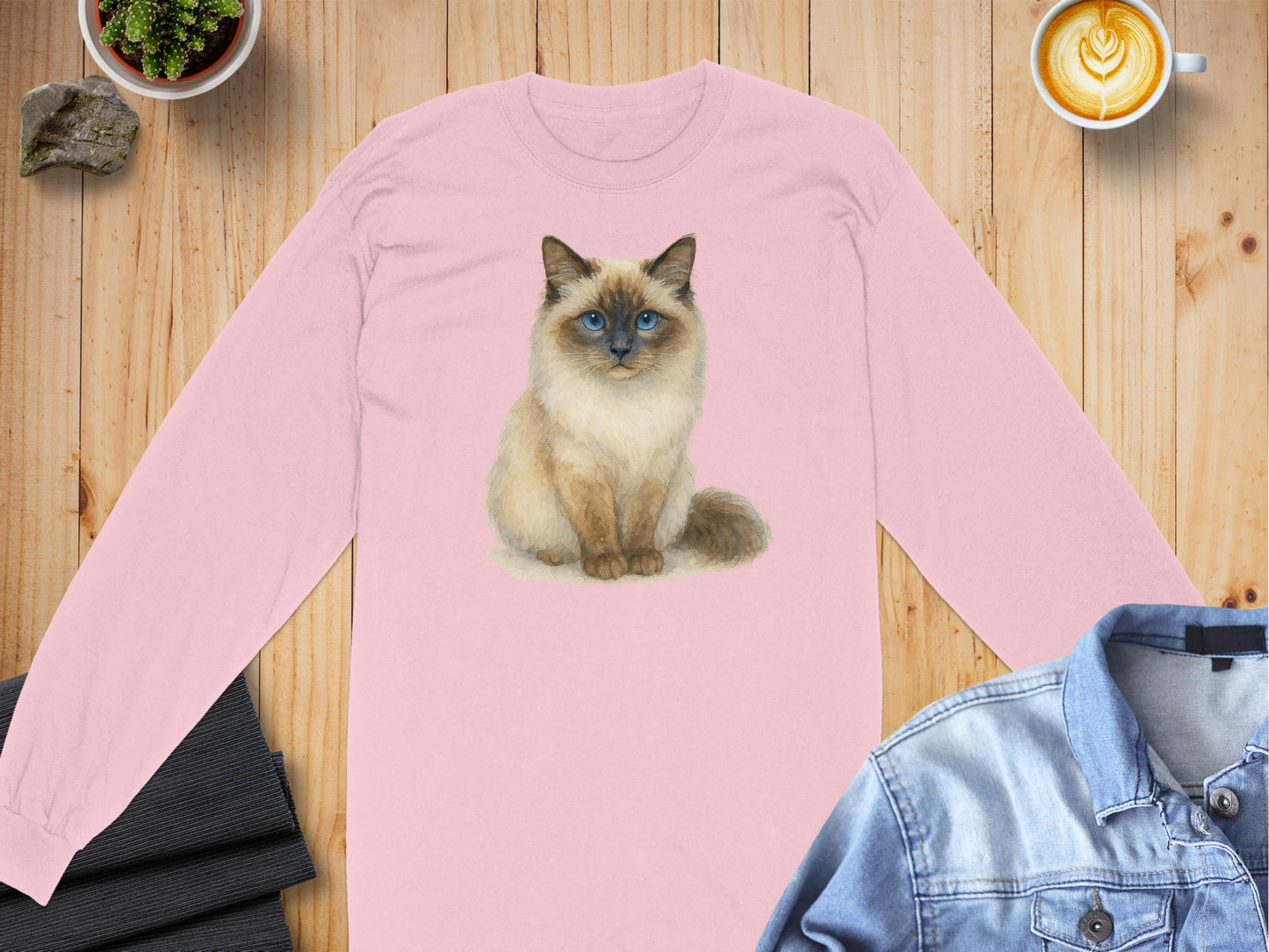 Long Sleeve Top Featuring Adorable Cat Print product