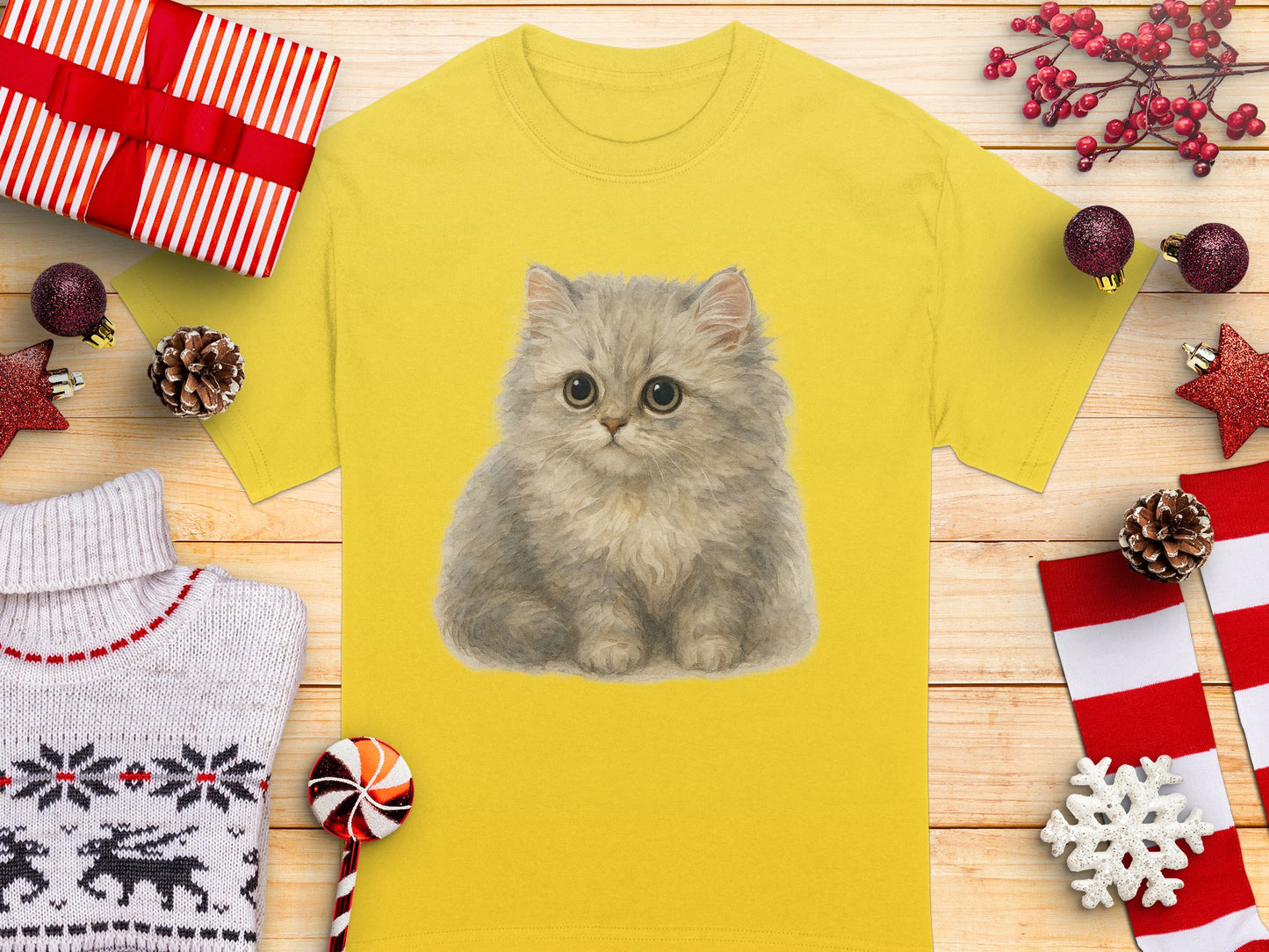 Adorable Fluffy Kitten Illustration Graphic T-shirt product type
