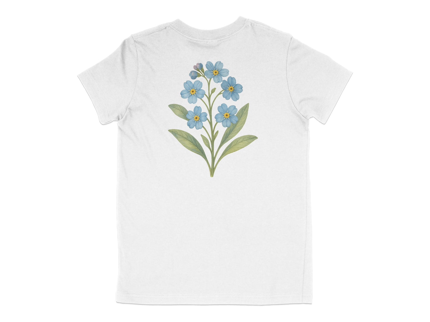 Beautiful Blue Flower Design Back Print T-Shirt product type
