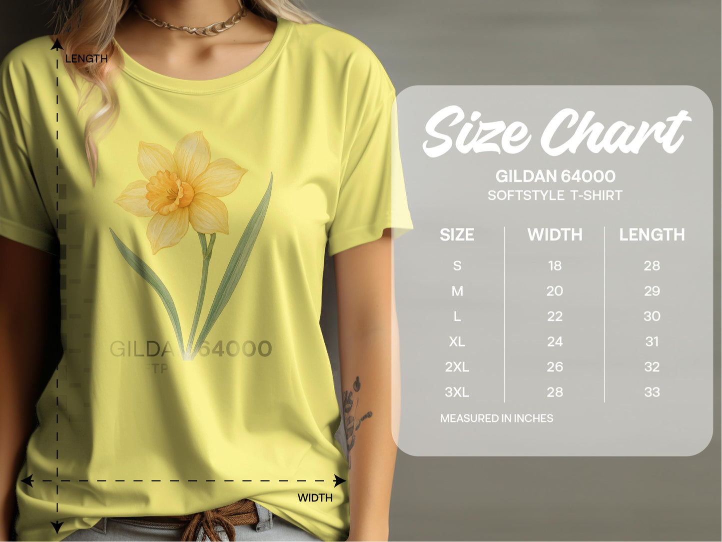 Gildan 64000 Softstyle T-Shirt Daffodil Flower product