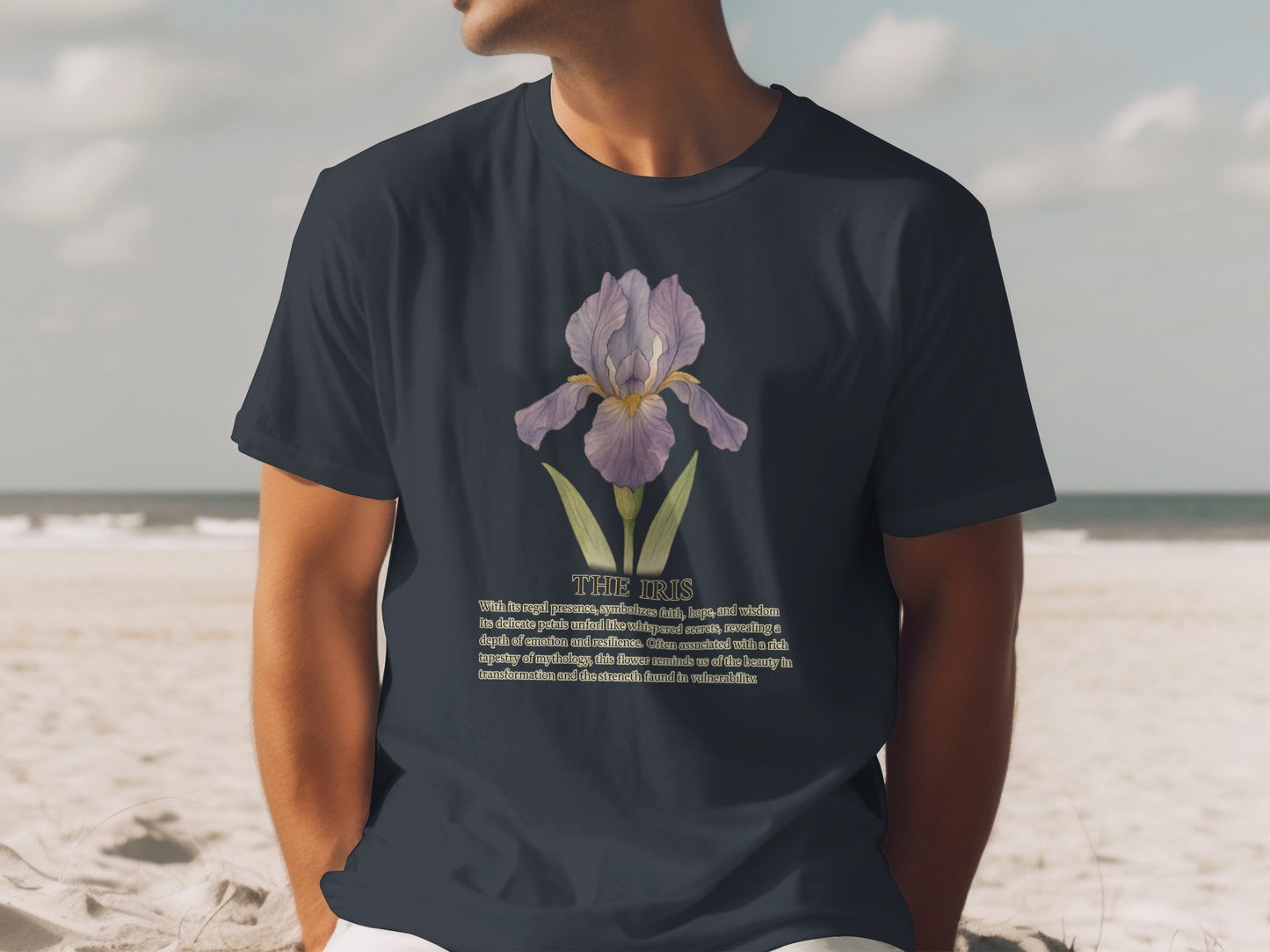 Stylish Iris Botanical Print Graphic T-Shirt product