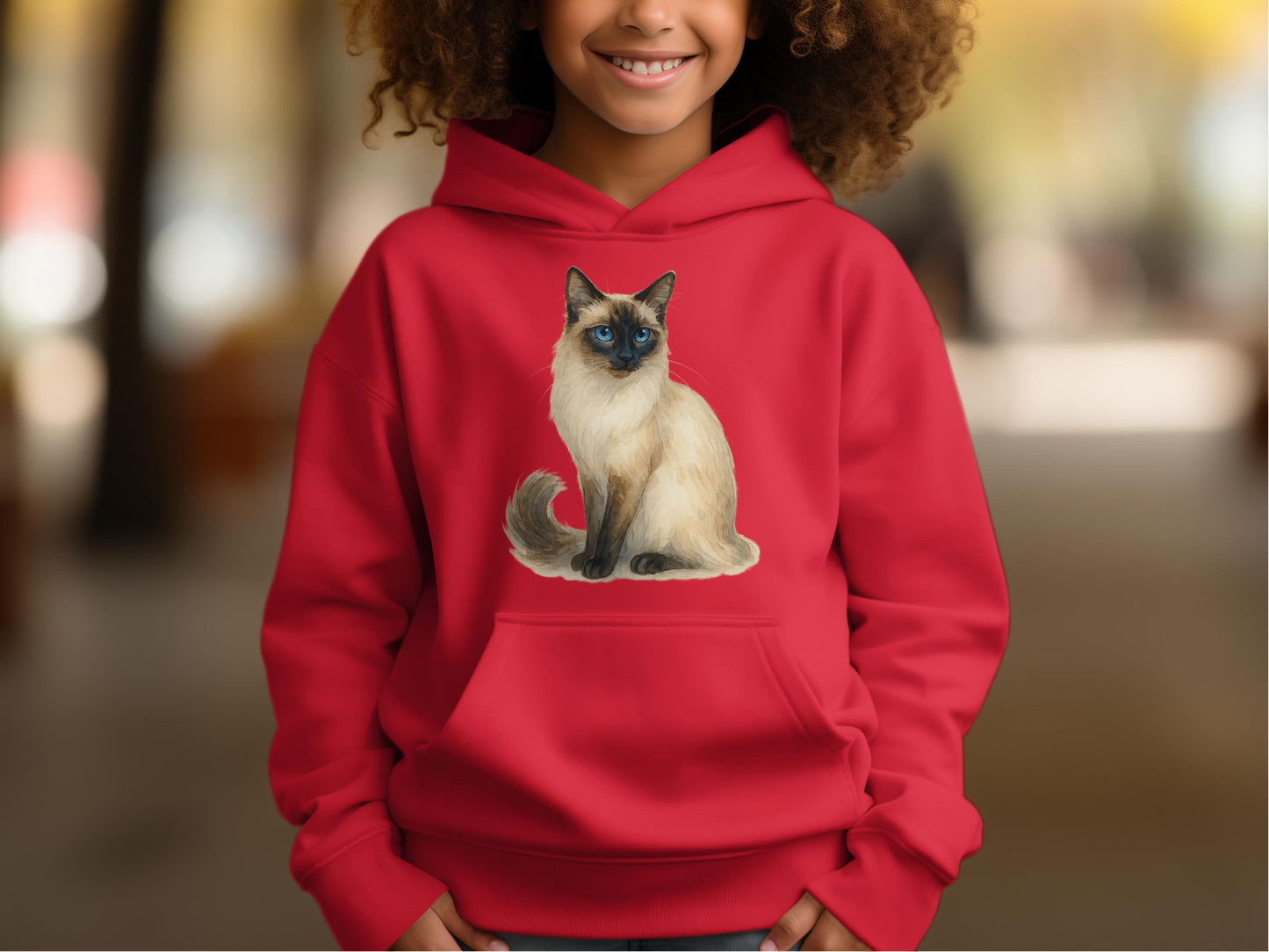 Cute Hoodie with Siamese Cat Print design product type