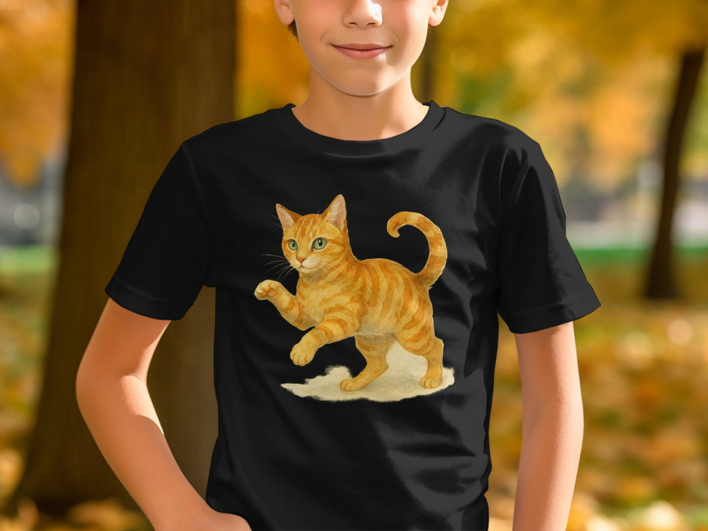 Cute Ginger Cat Graphic Printed T-Shirt product