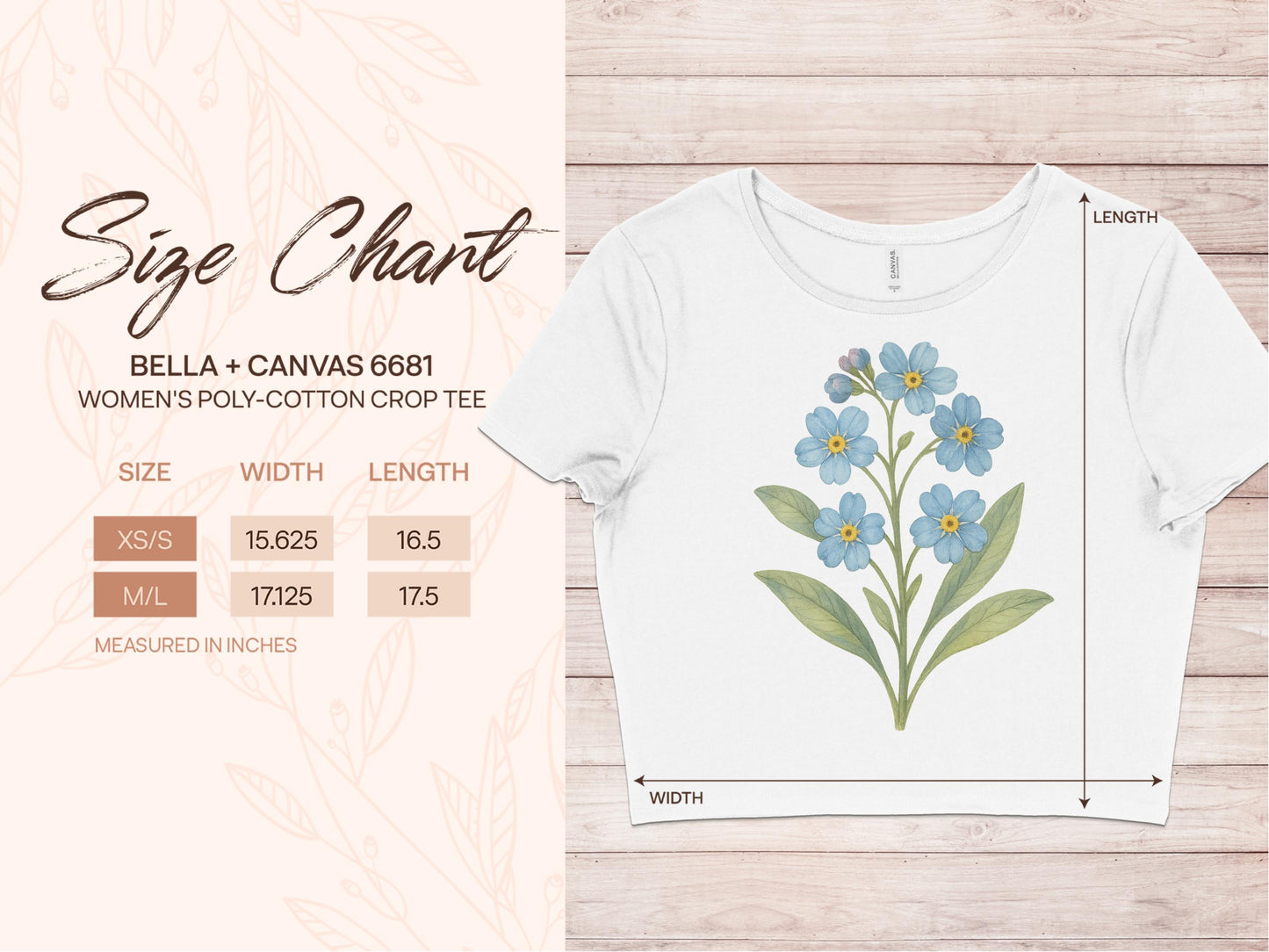 Forget Me Not Floral Design Women's Crop Top product