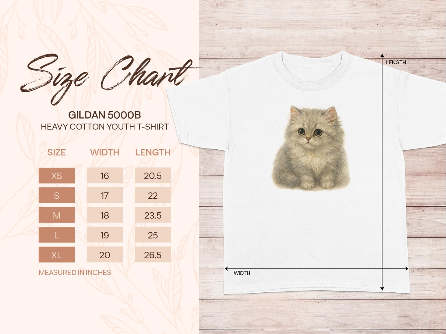 Youth Heavy Cotton T-Shirt with Cute Kitten product