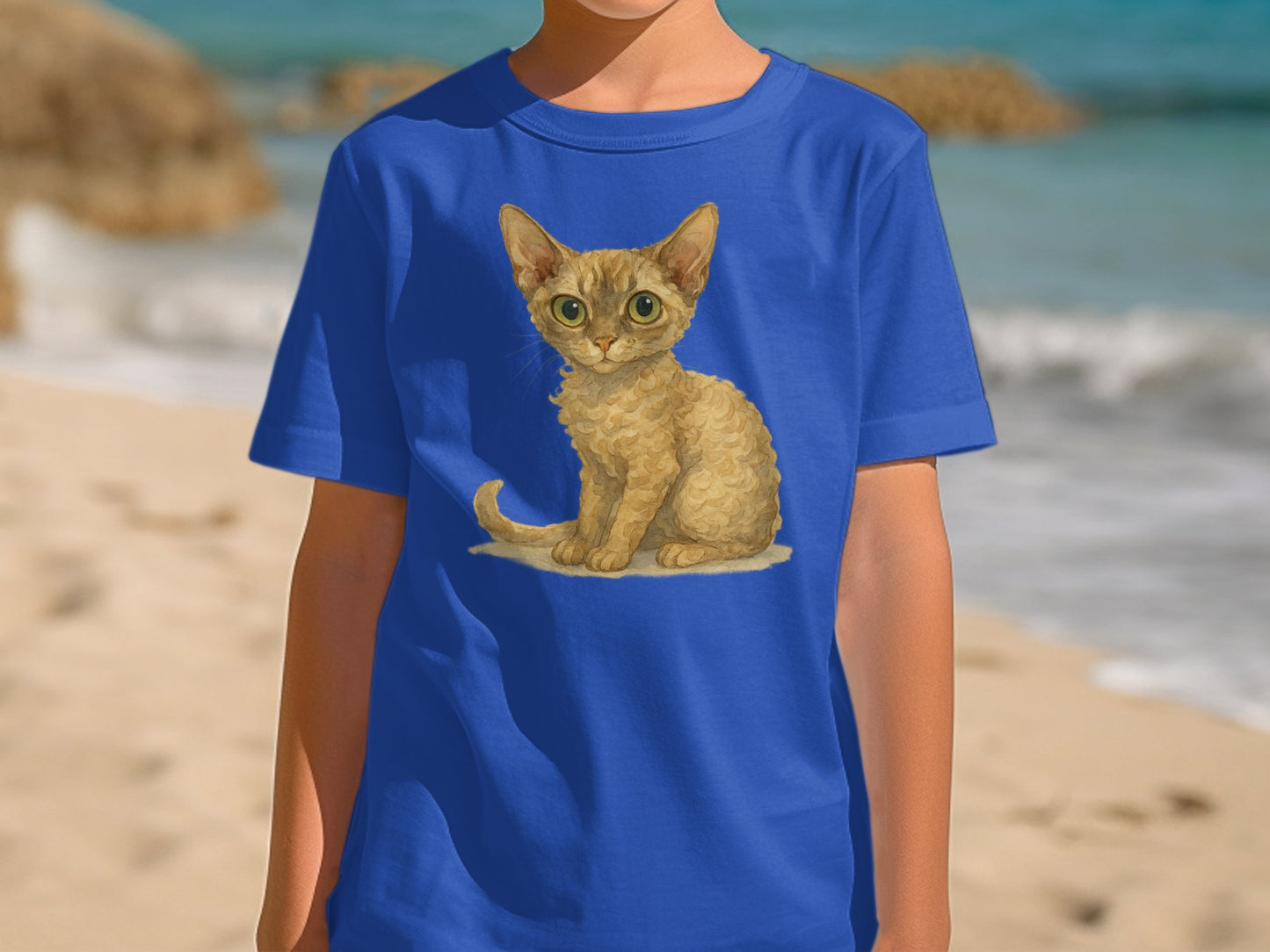 Adorable Kitten Design Blue Youth T-Shirt product type