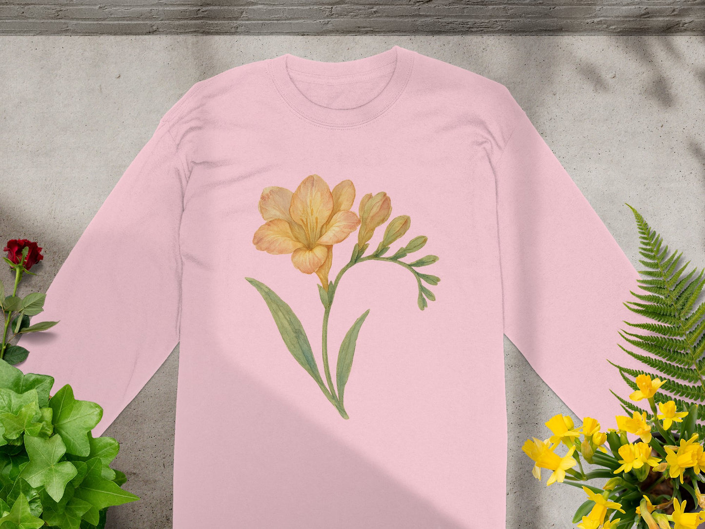 Beautiful Floral Design Elegant Long Sleeve Shirt product type