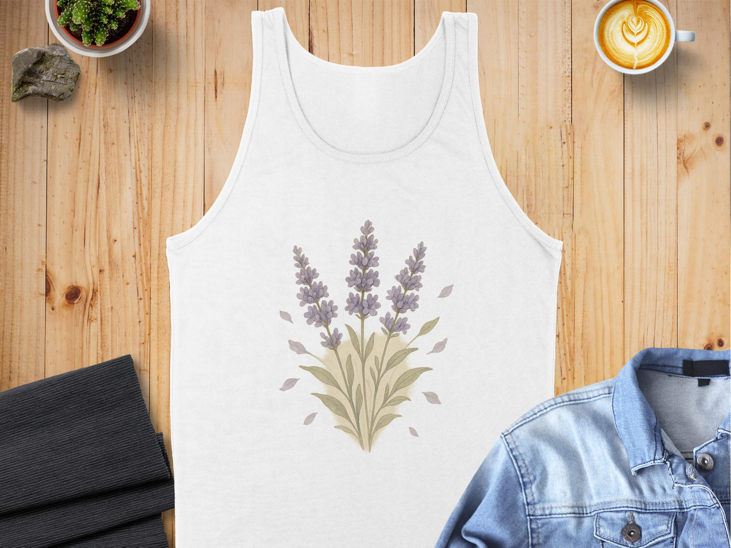 Lavender Floral Design Casual Tank Top product