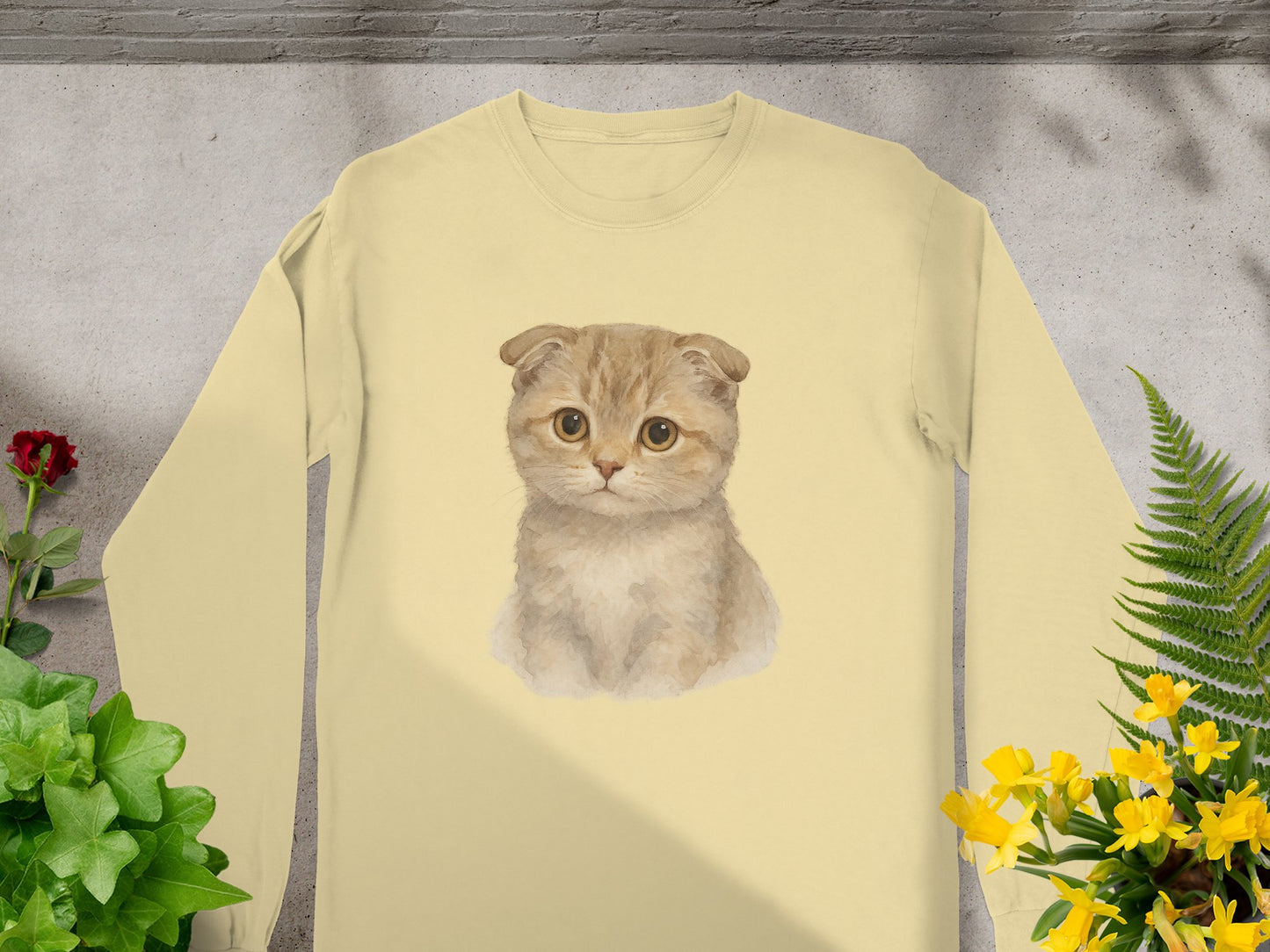 Adorable Kitten Print Long Sleeve T-shirt Product