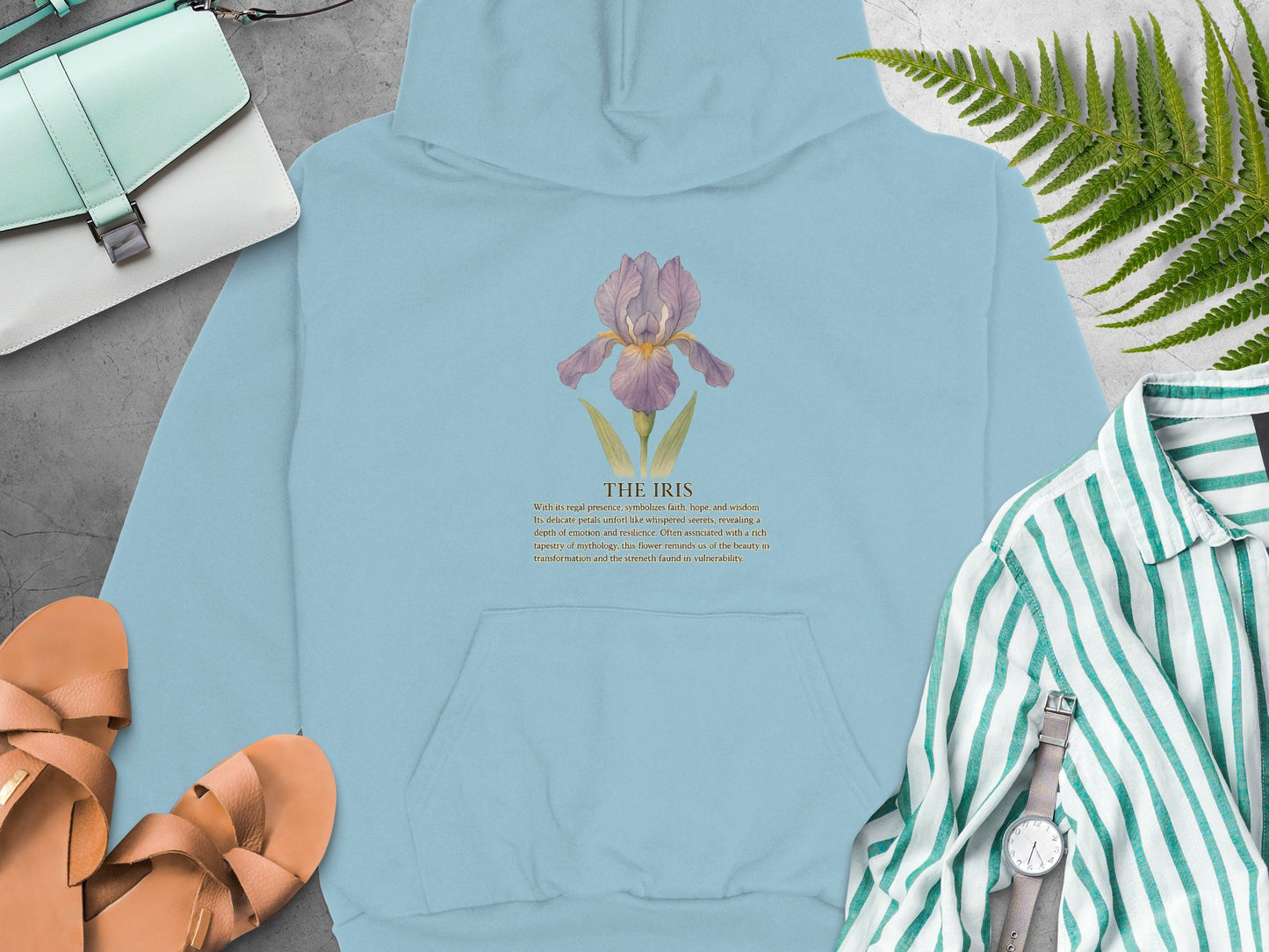 The Iris Flower Light Blue Hoodie product