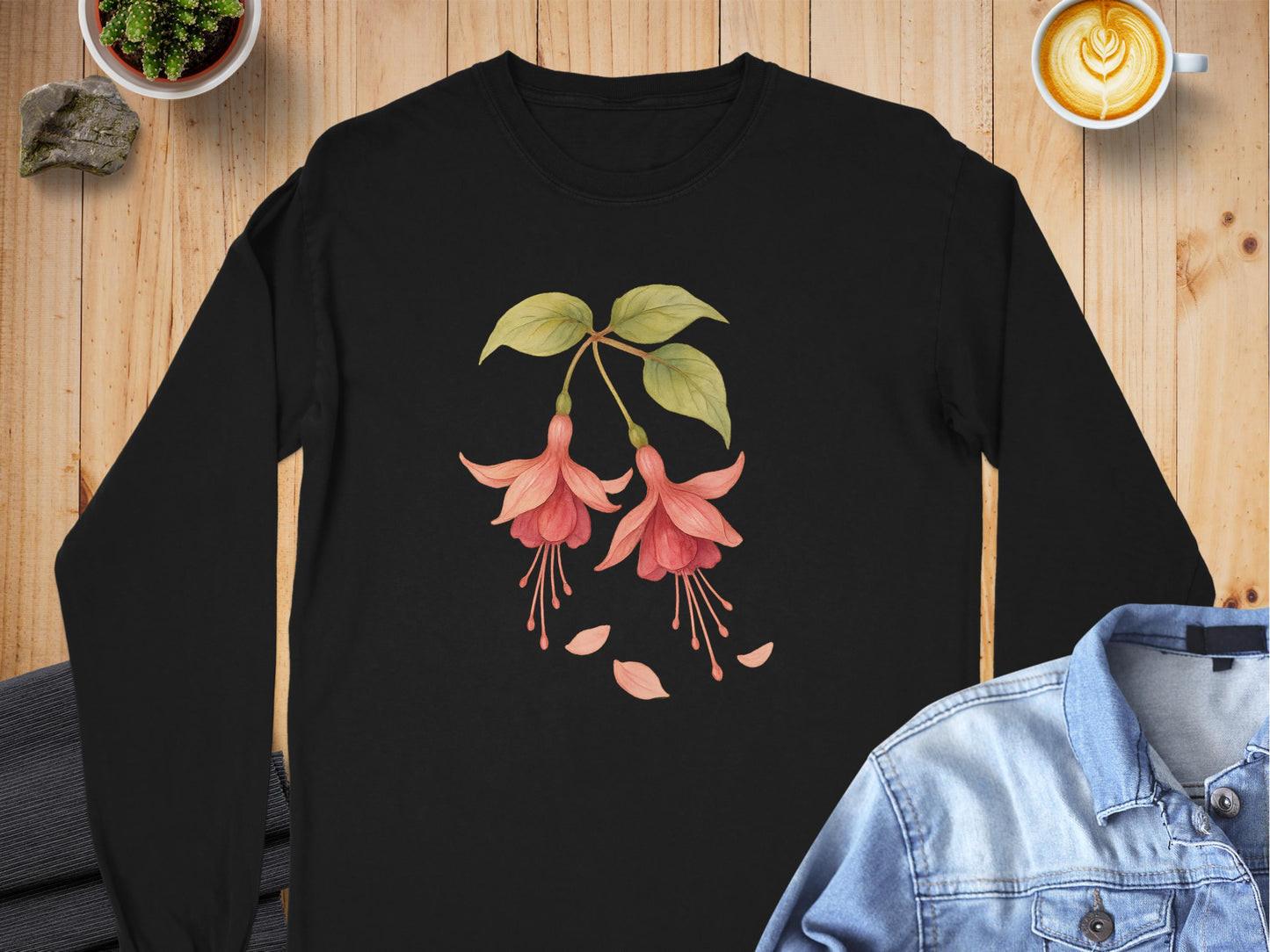 Beautiful Floral Design Long Sleeve Shirt product type