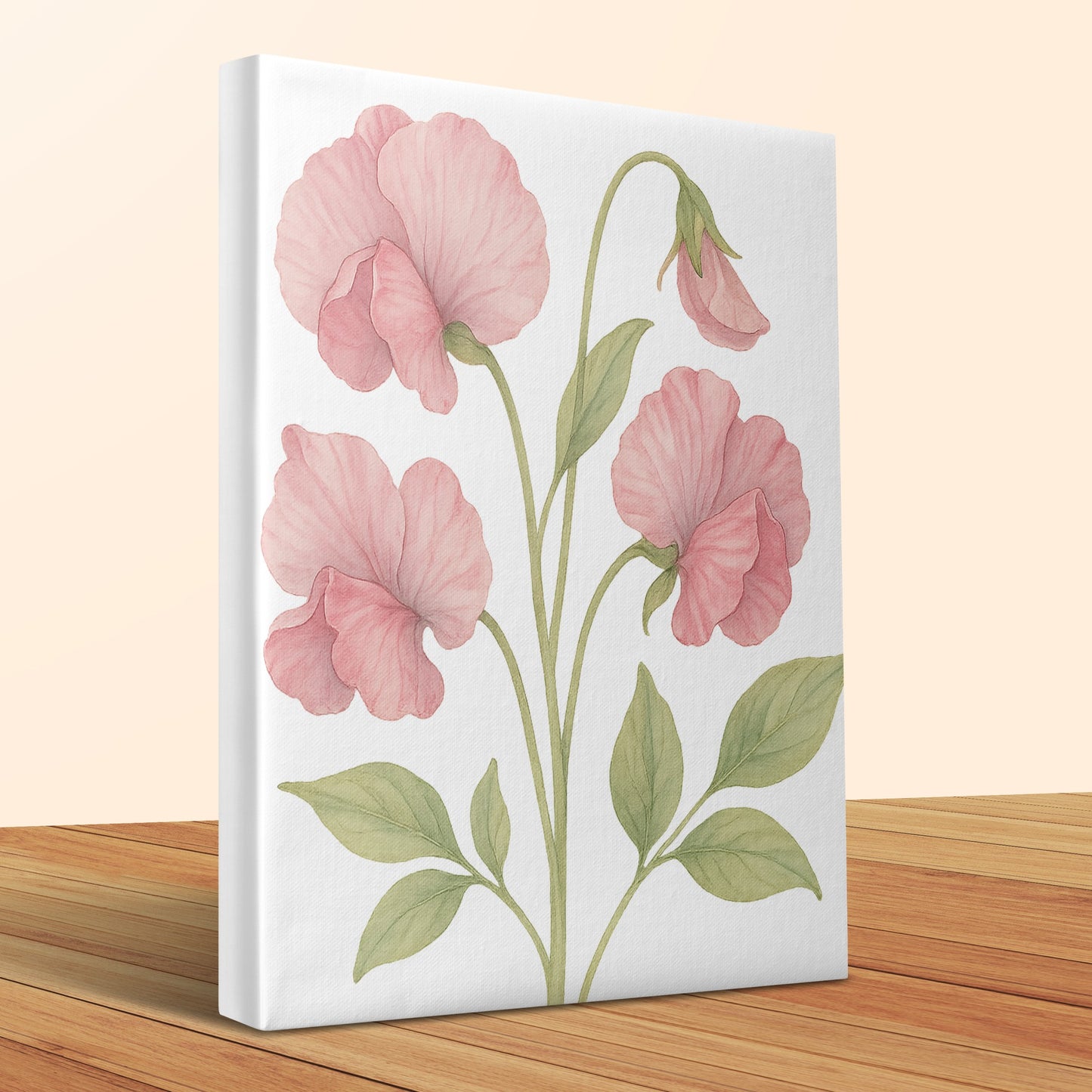Blush Pink Floral Canvas Wall Art print product type