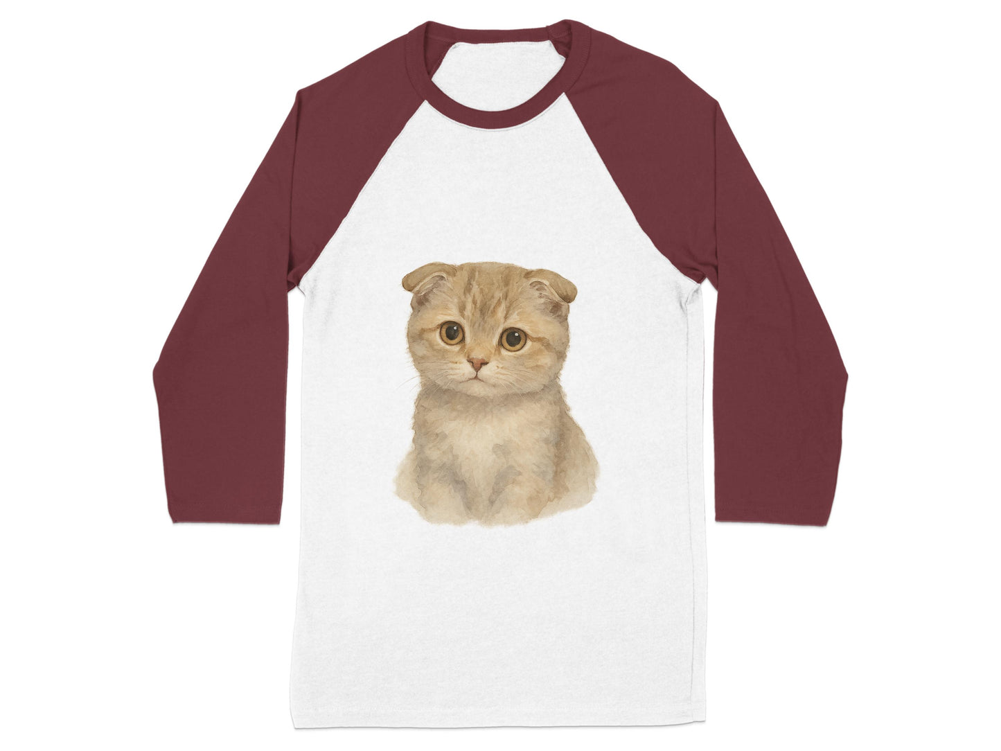 Cute Kitten Graphic Long Sleeve Raglan Tee product