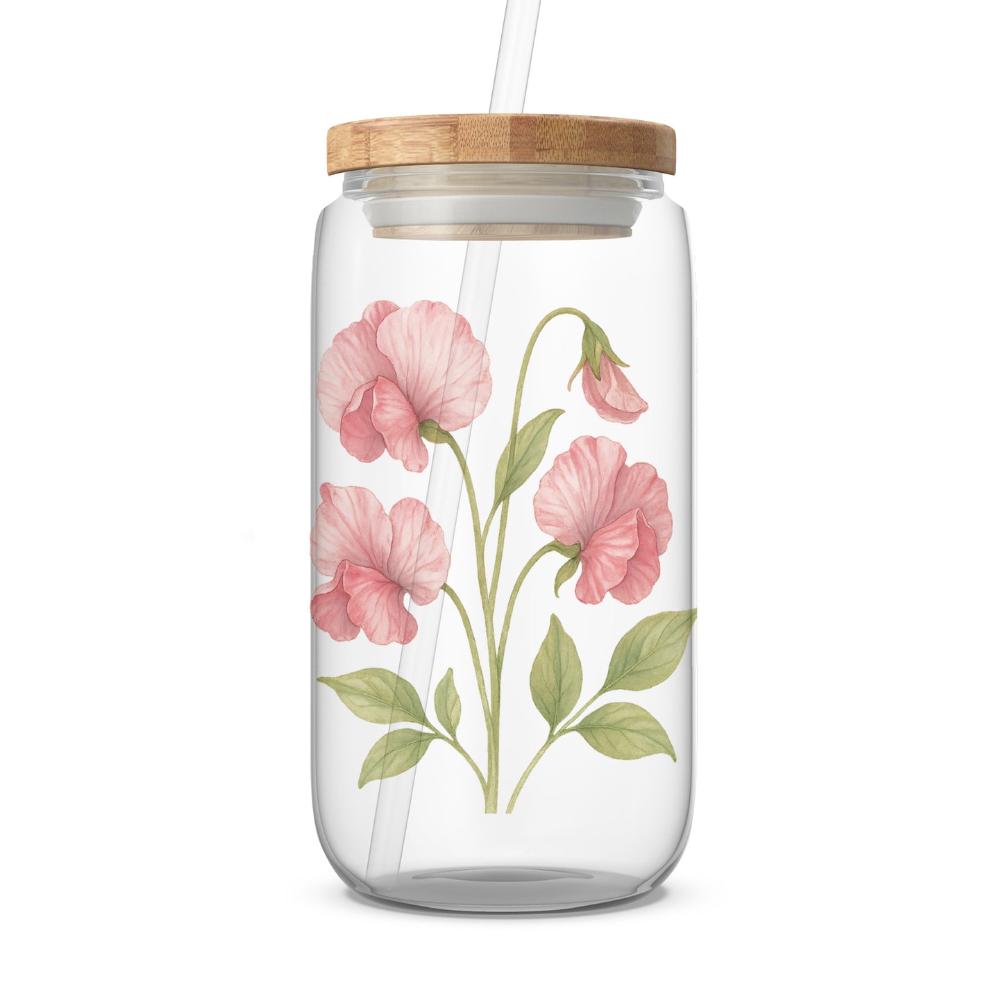 Elegant Floral Design Decorative Glass Jar product
