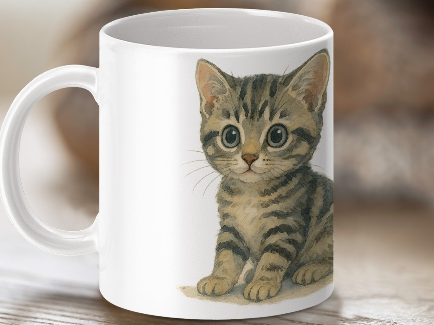 Cute Kitten Design Adorable Animal Art Coffee Mug Product