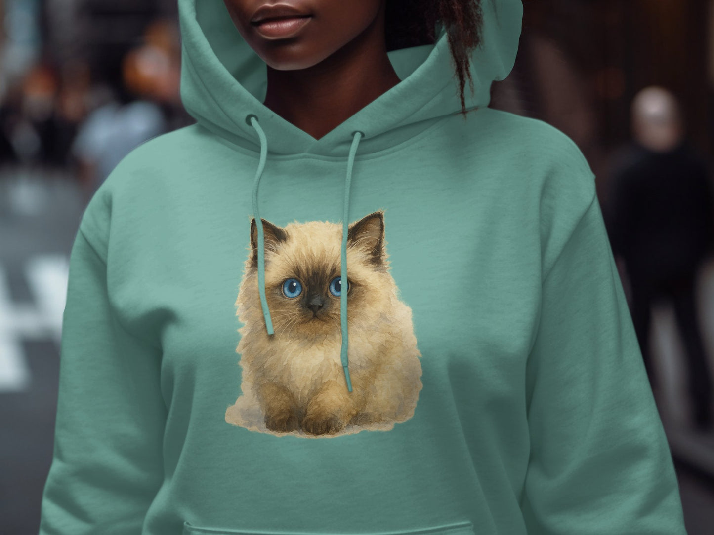 Adorable Blue-Eyed Cat Design Hoodie product type