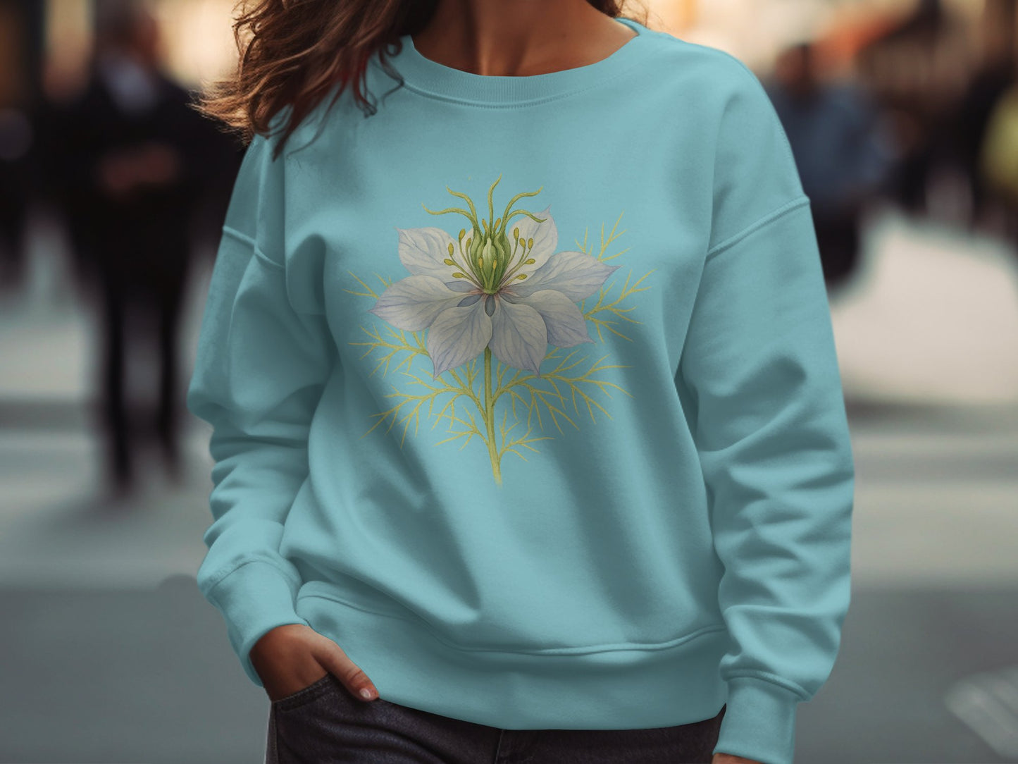 Blooming White Flower Graphic Sweatshirt product