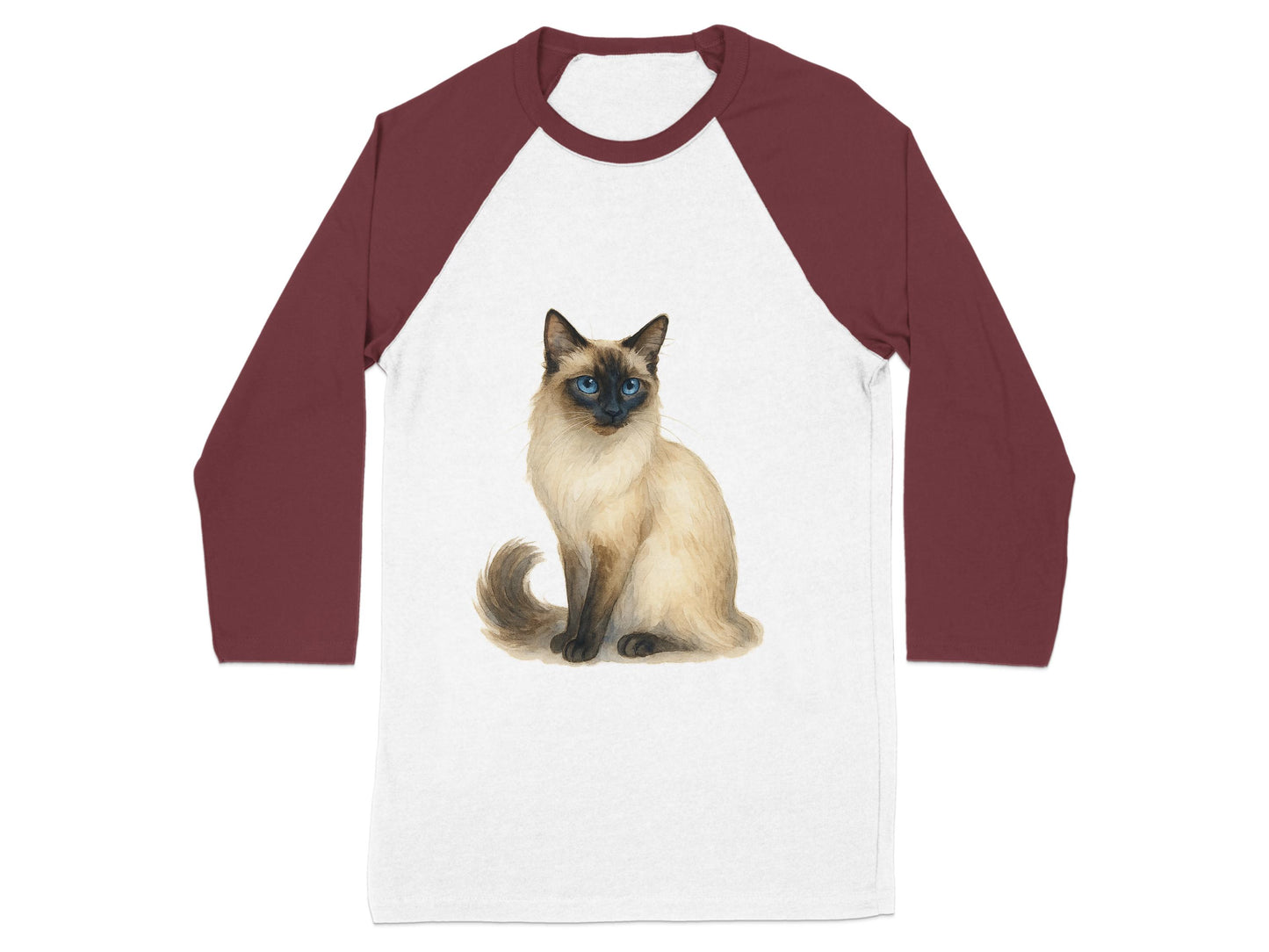 Cute Siamese Cat Print Long Sleeve Shirt product