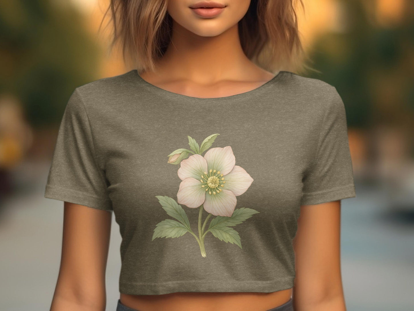 Beautiful Floral Print Women's Cropped Tee product type