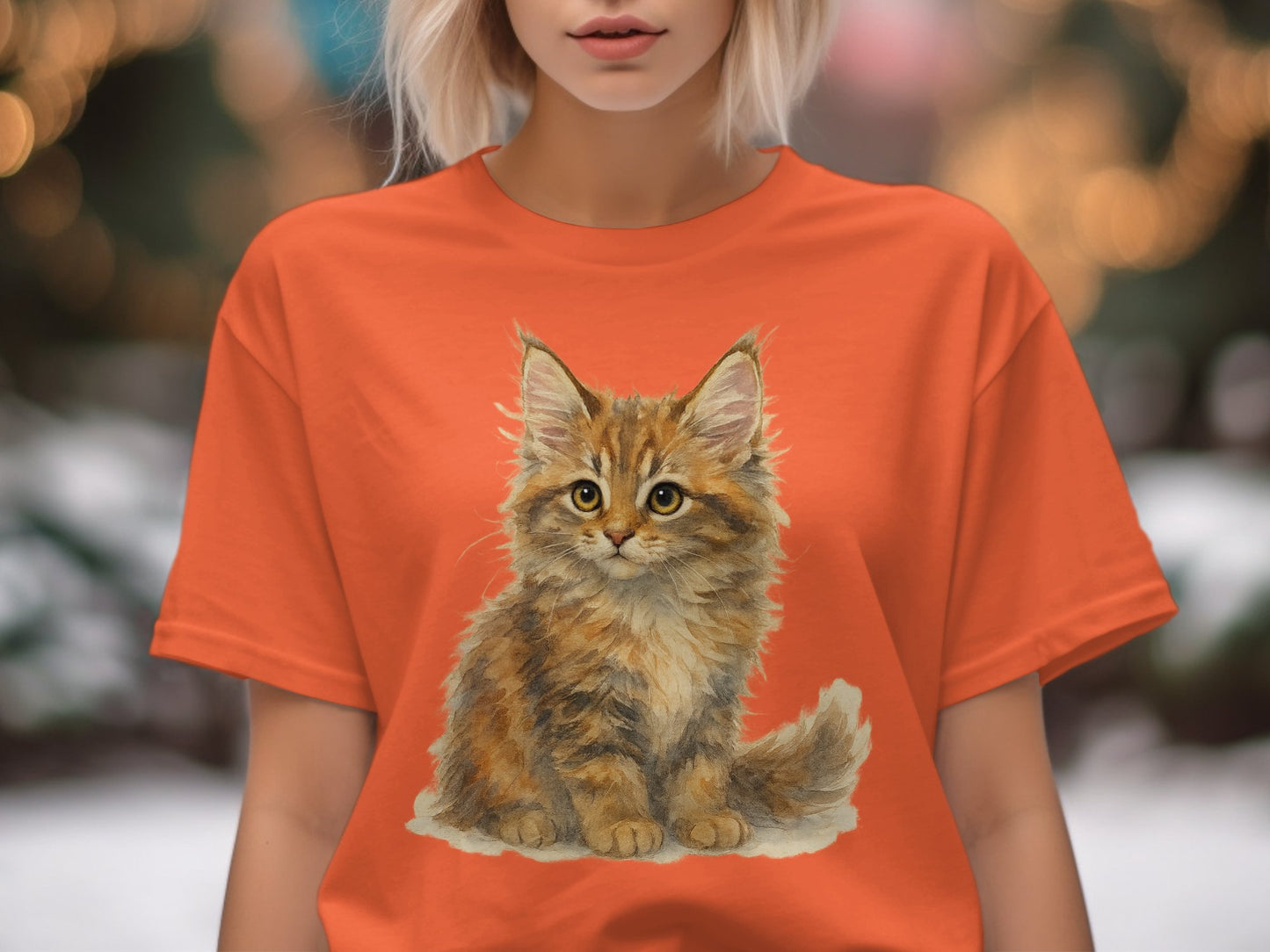 Adorable Kitten Print Casual Wear T-shirt product type