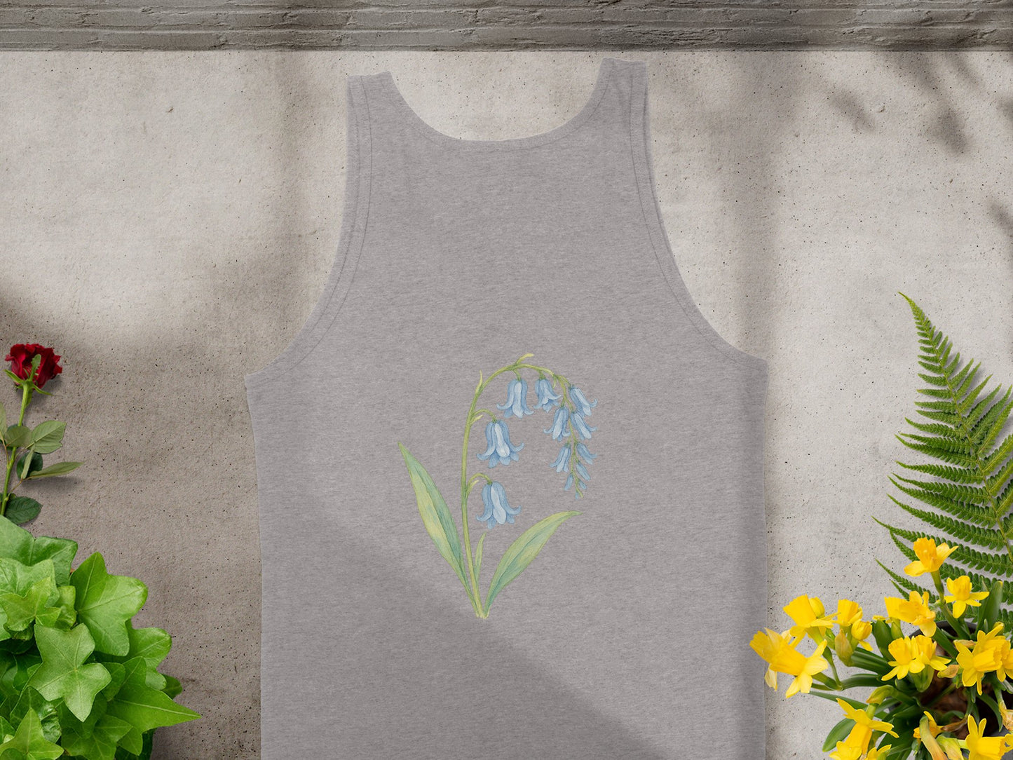 Light Gray Tank Top with Beautiful Floral Design product