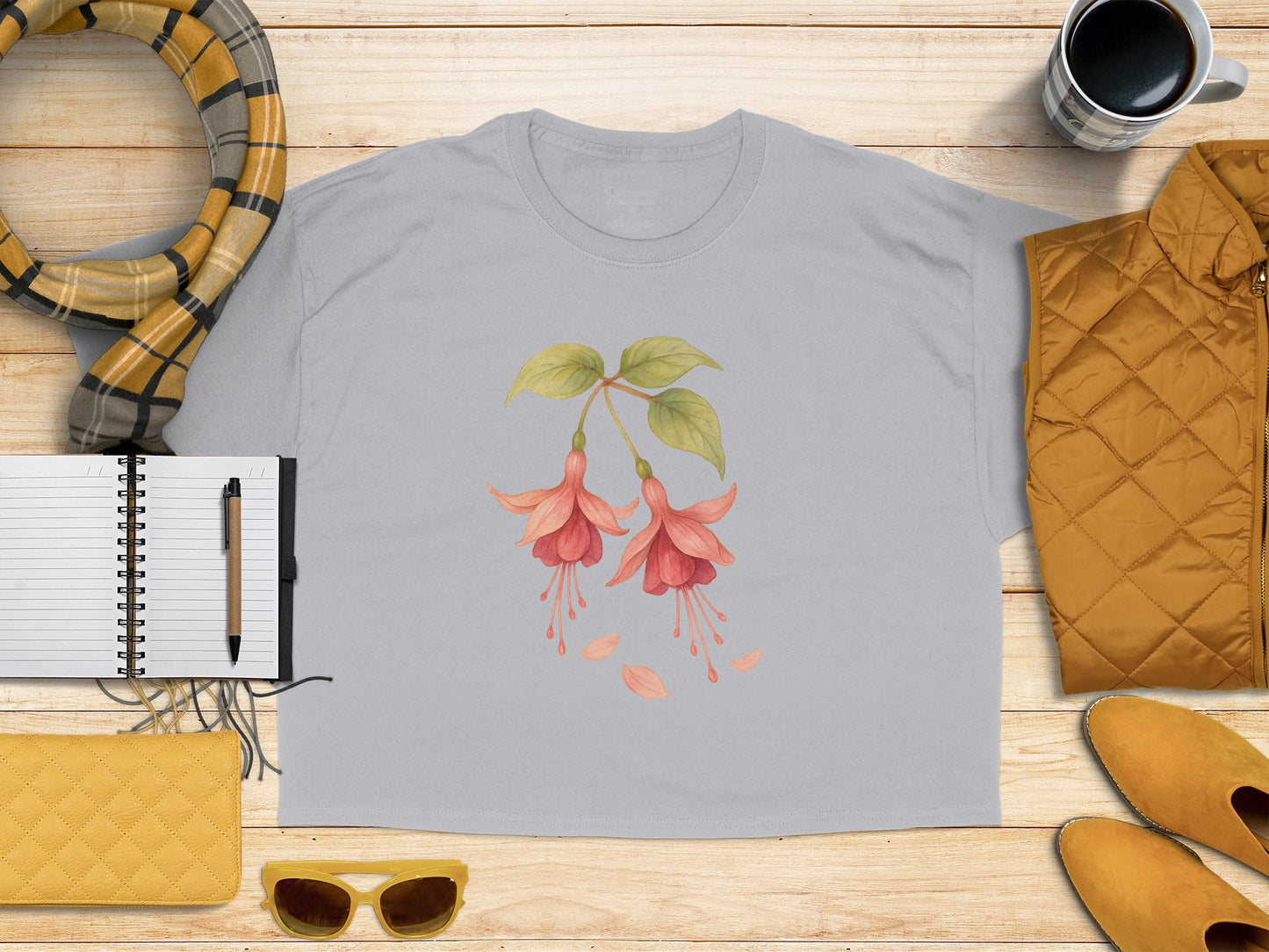 Floral Fuchsia Blossom Graphic Tee Casual Wear product type