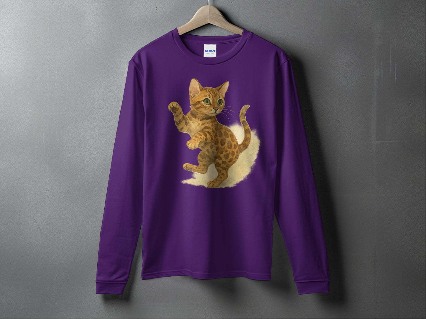 Adorable Kitten Print Long Sleeve Top product type