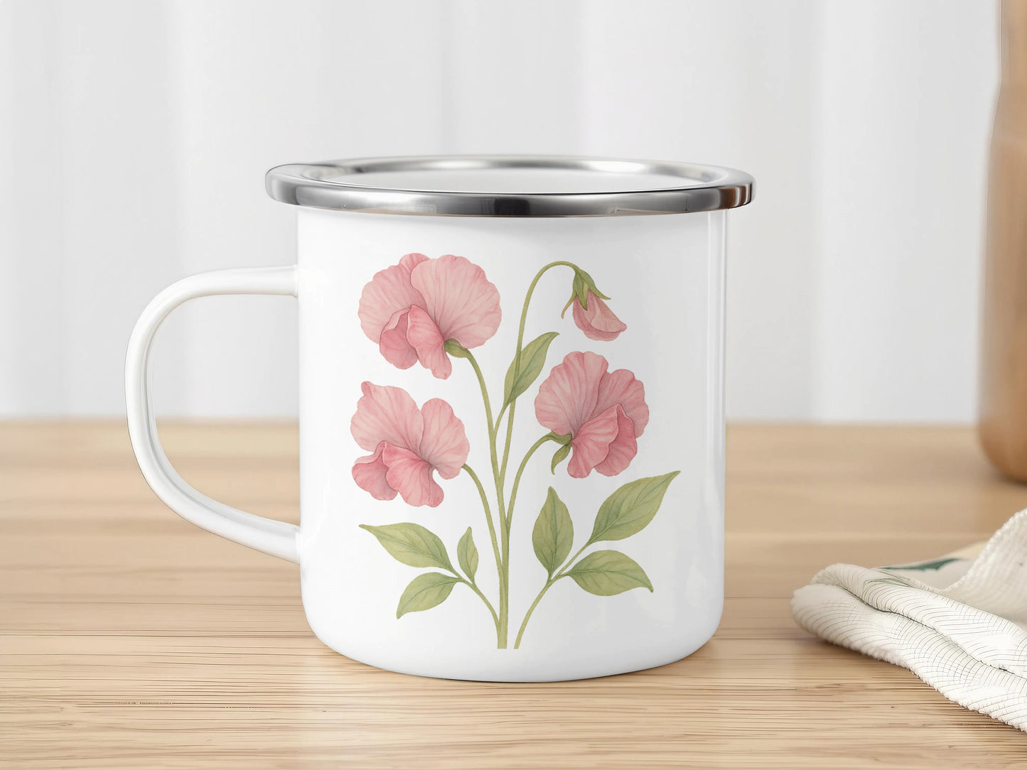 Beautifully Designed Floral Mug with Sweet Pea Flower product type