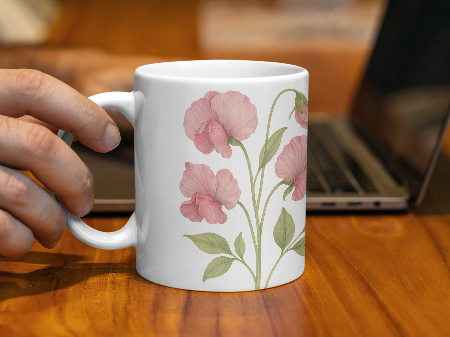 Beautiful Pink Floral Design Coffee Mug product