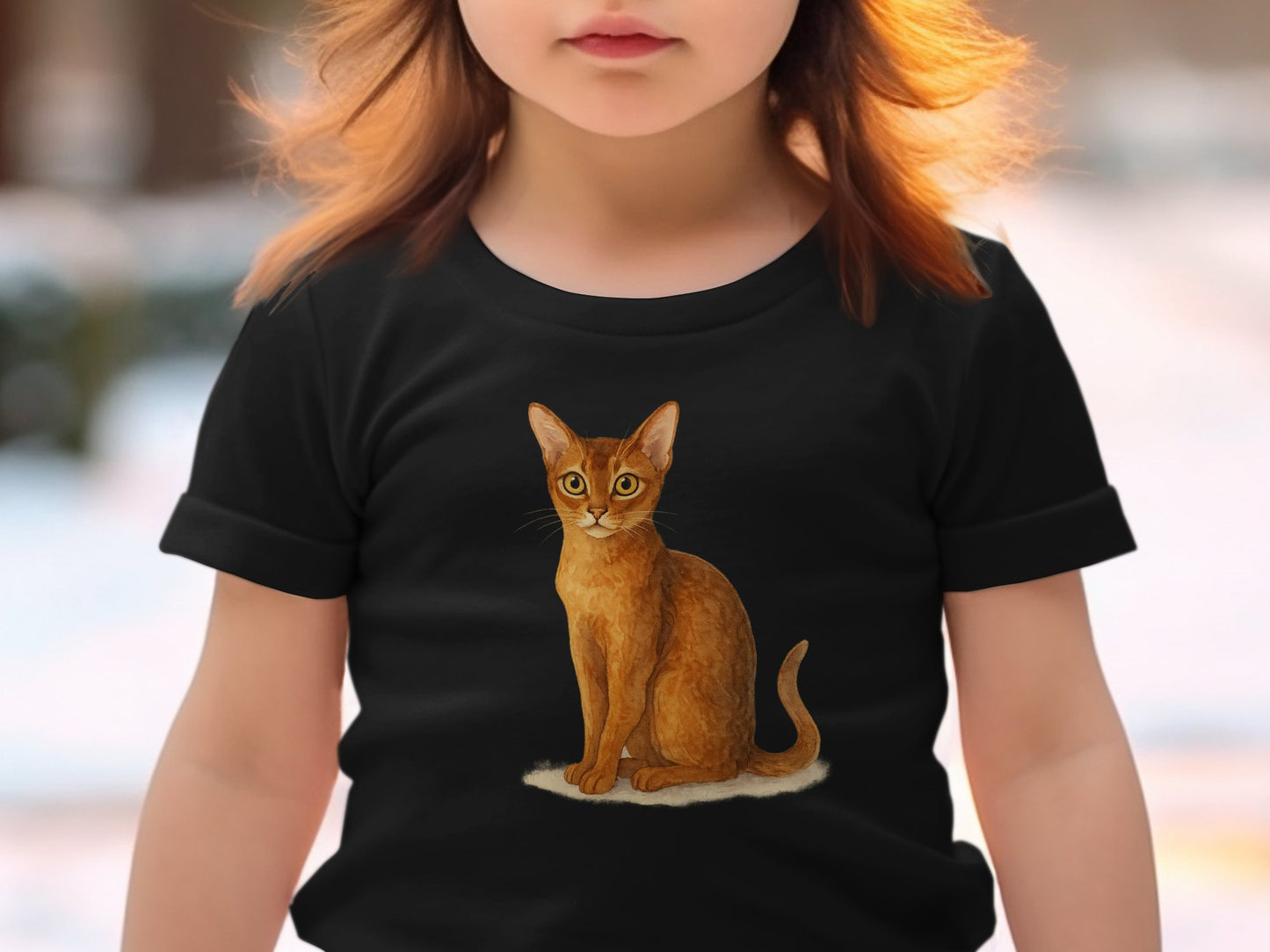 Cute Cat Print Black T-Shirt for Kids Top product type