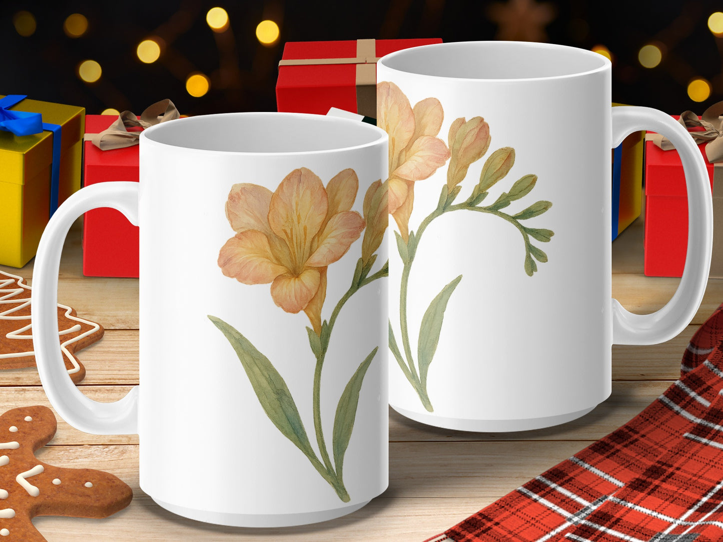Floral Design Holiday Coffee Mug Perfect Gift Product