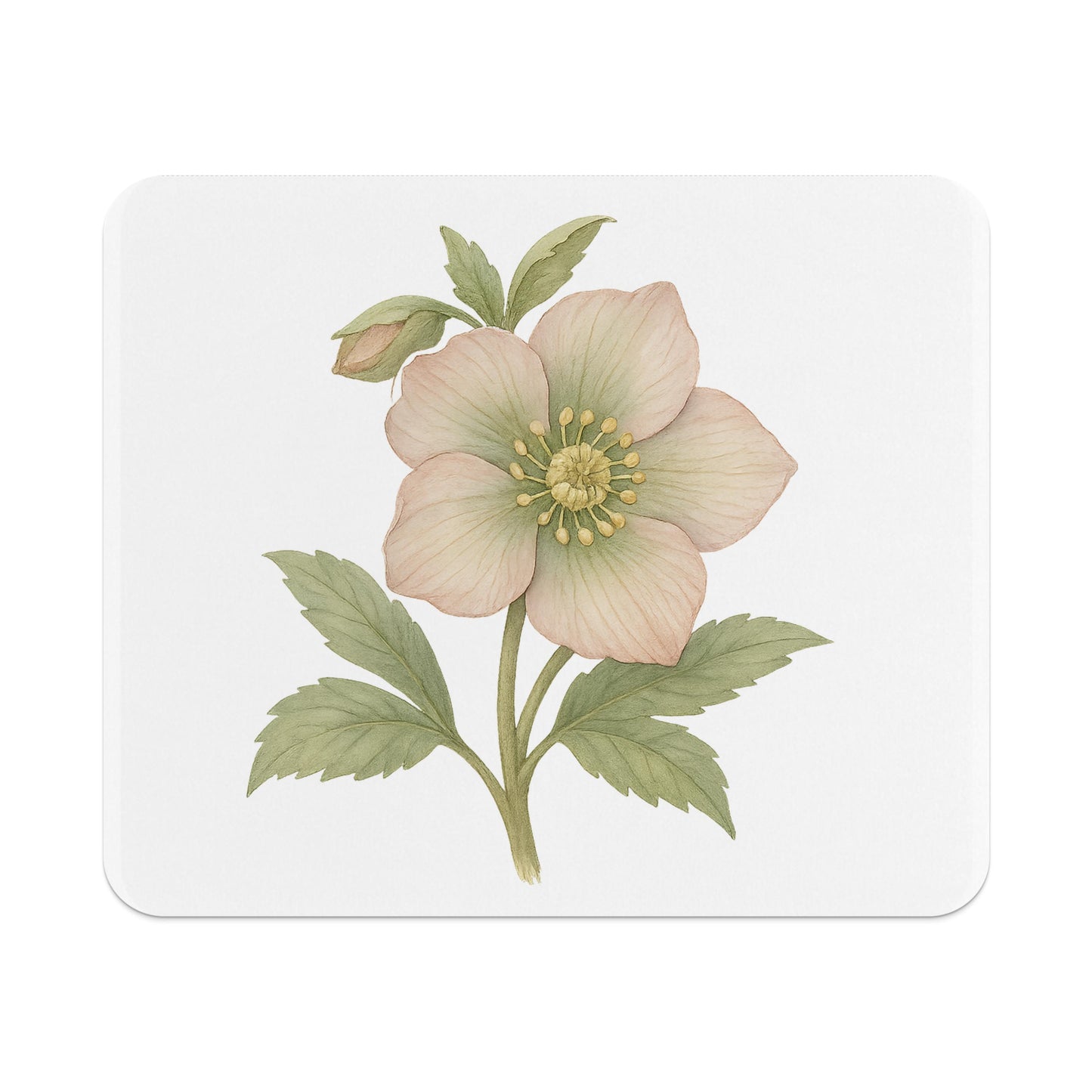 Pink and Green Floral Design Mouse Pad product