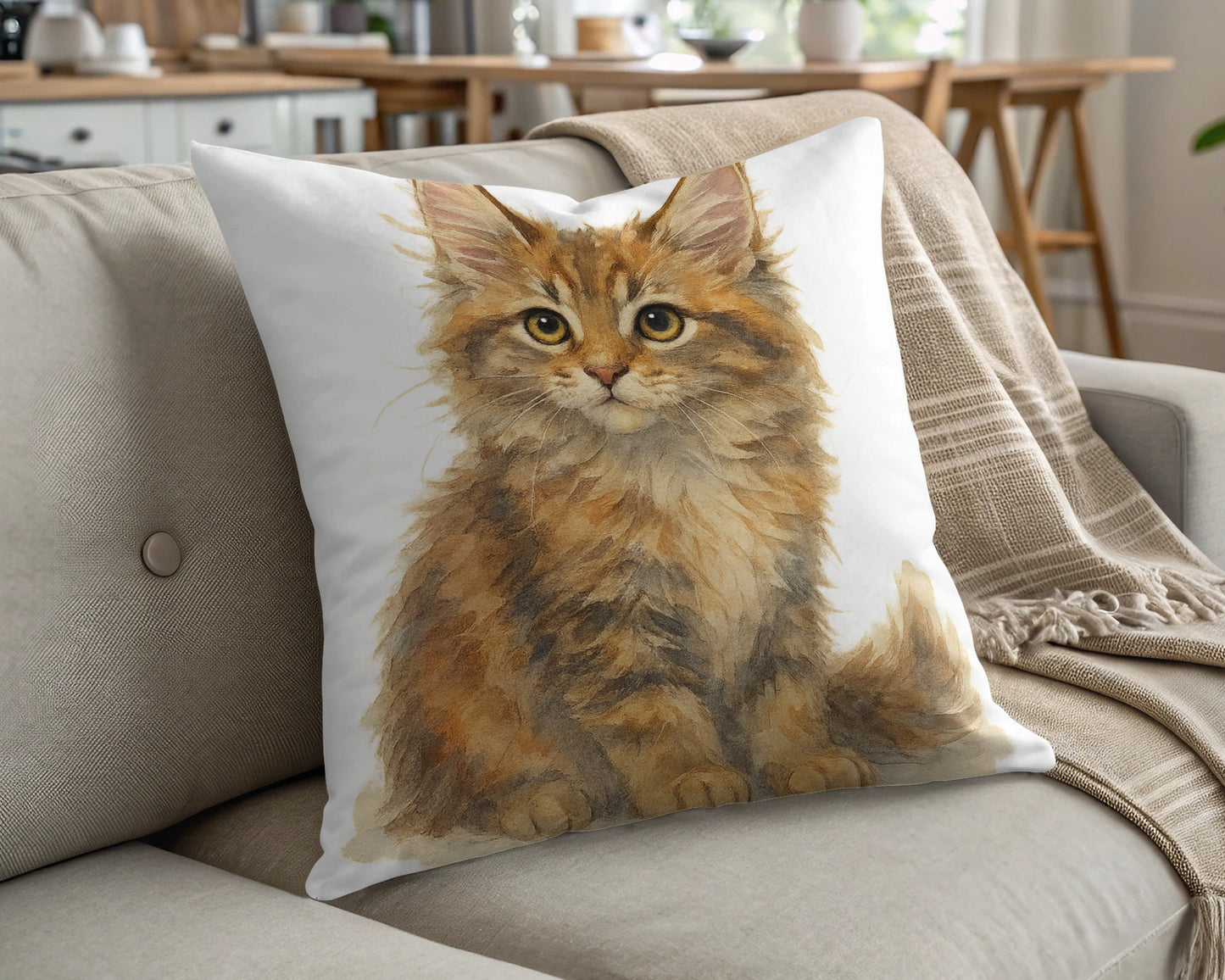 Adorable Fluffy Cat Cushion for Home Décor product type