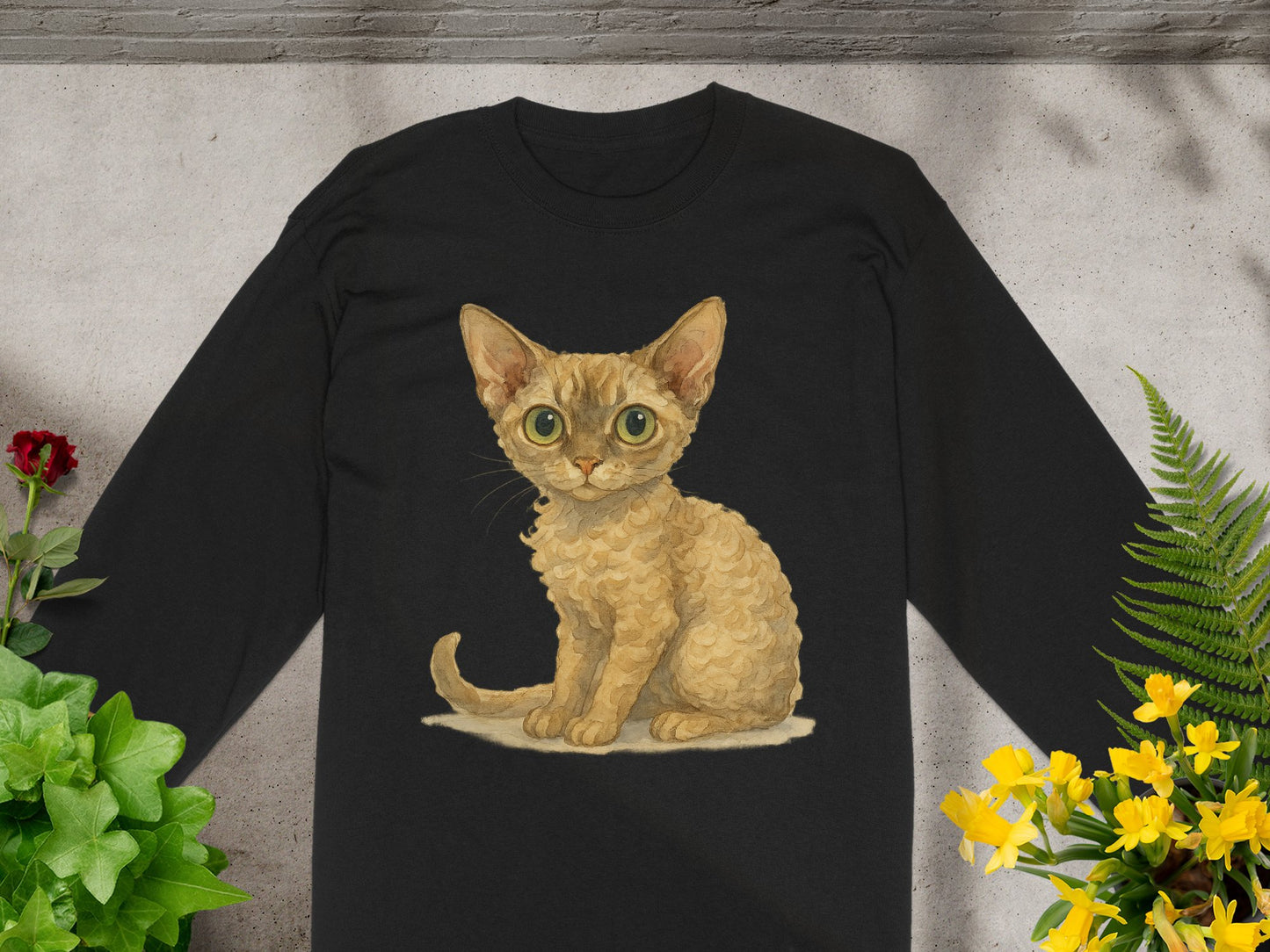 Cute Illustration of a Cat Long Sleeve Shirt Product
