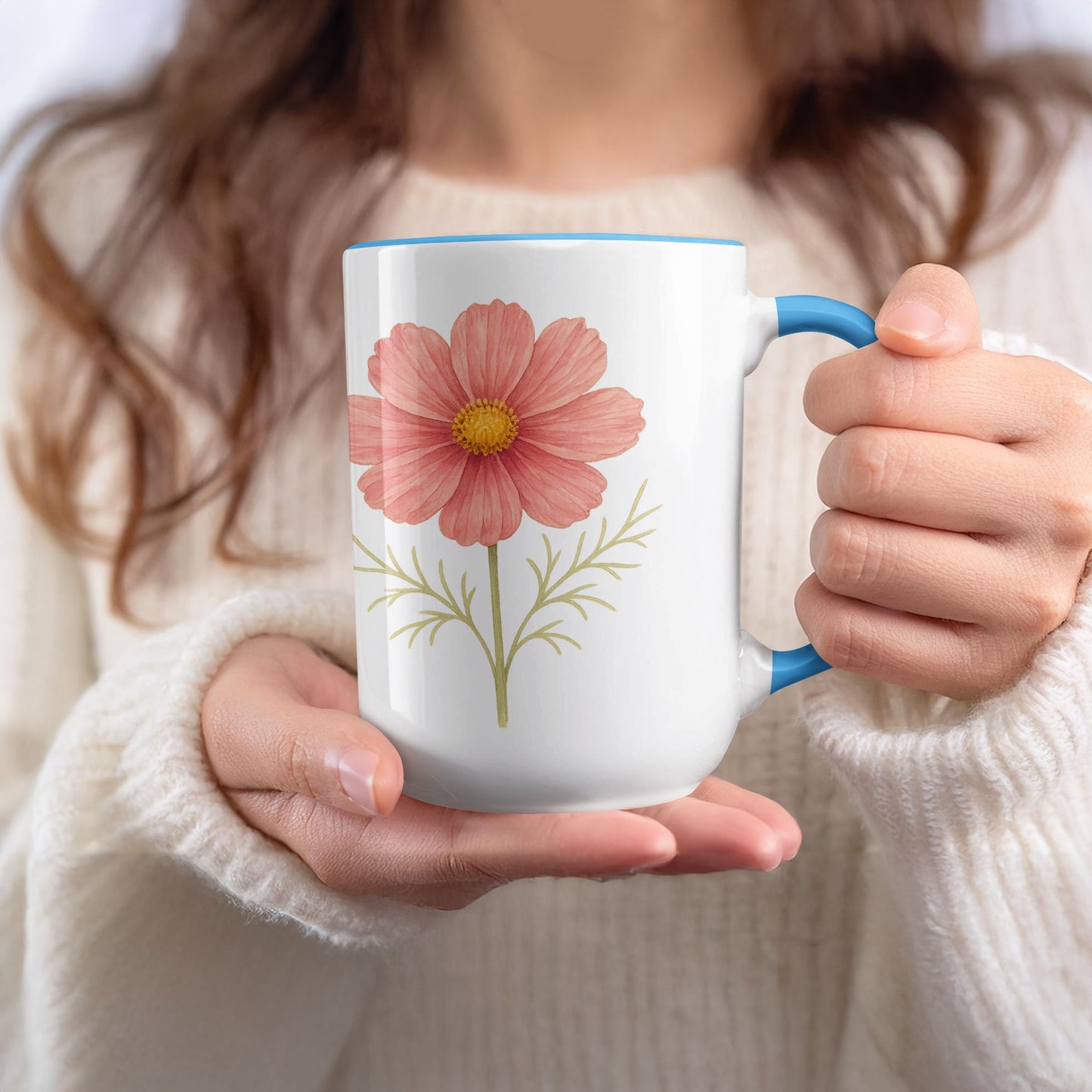 Elegant Floral Print Coffee Mug for Daily Use product