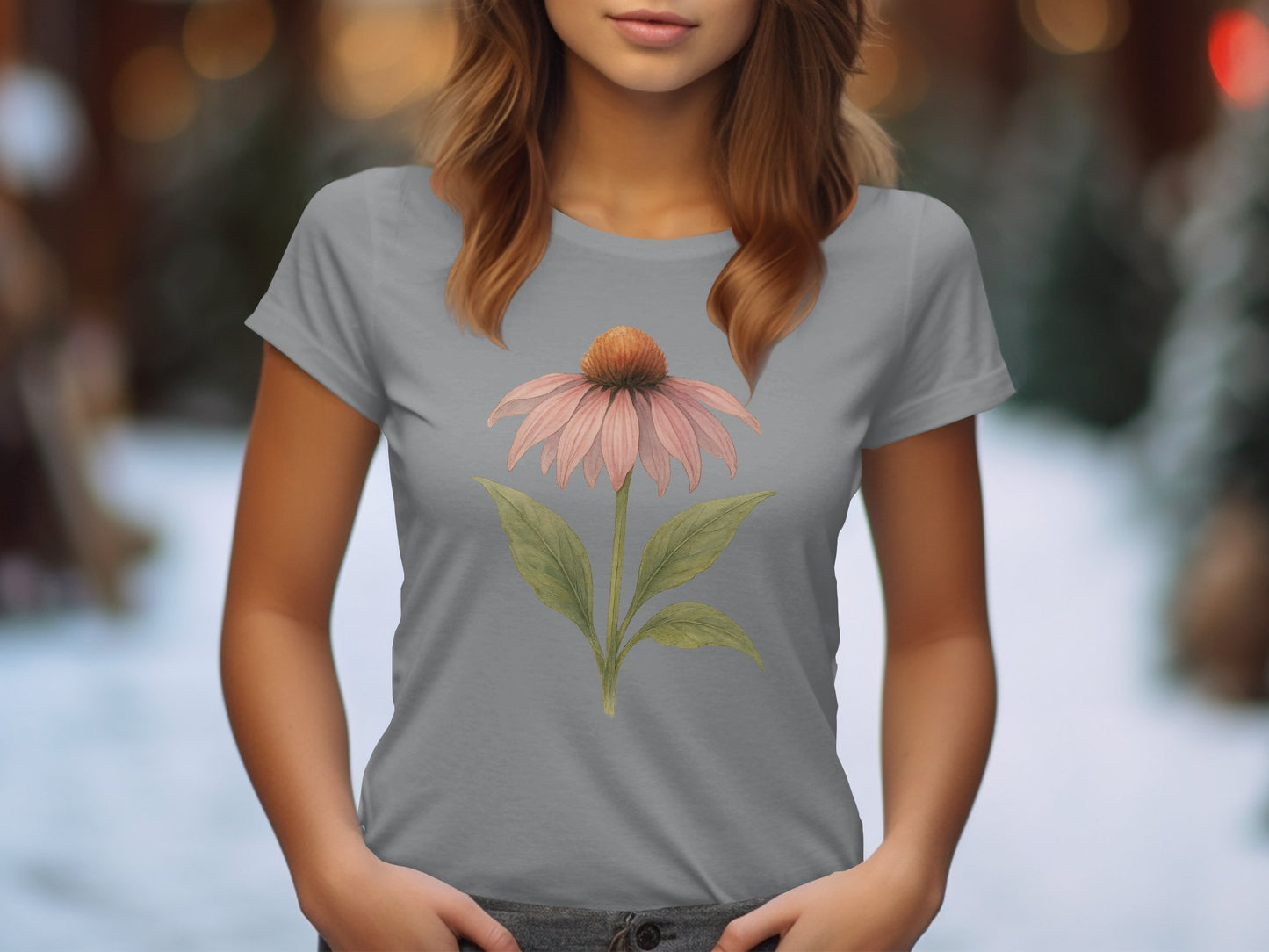 Elegant Floral Art on Relaxed Fit T-Shirt product type