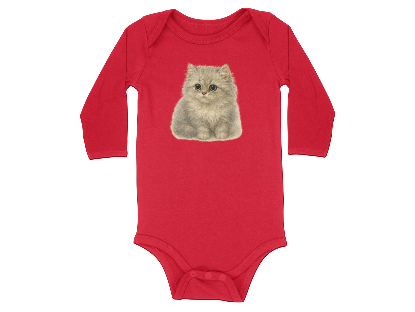Adorable Kitten Print Red Baby Onesie product
