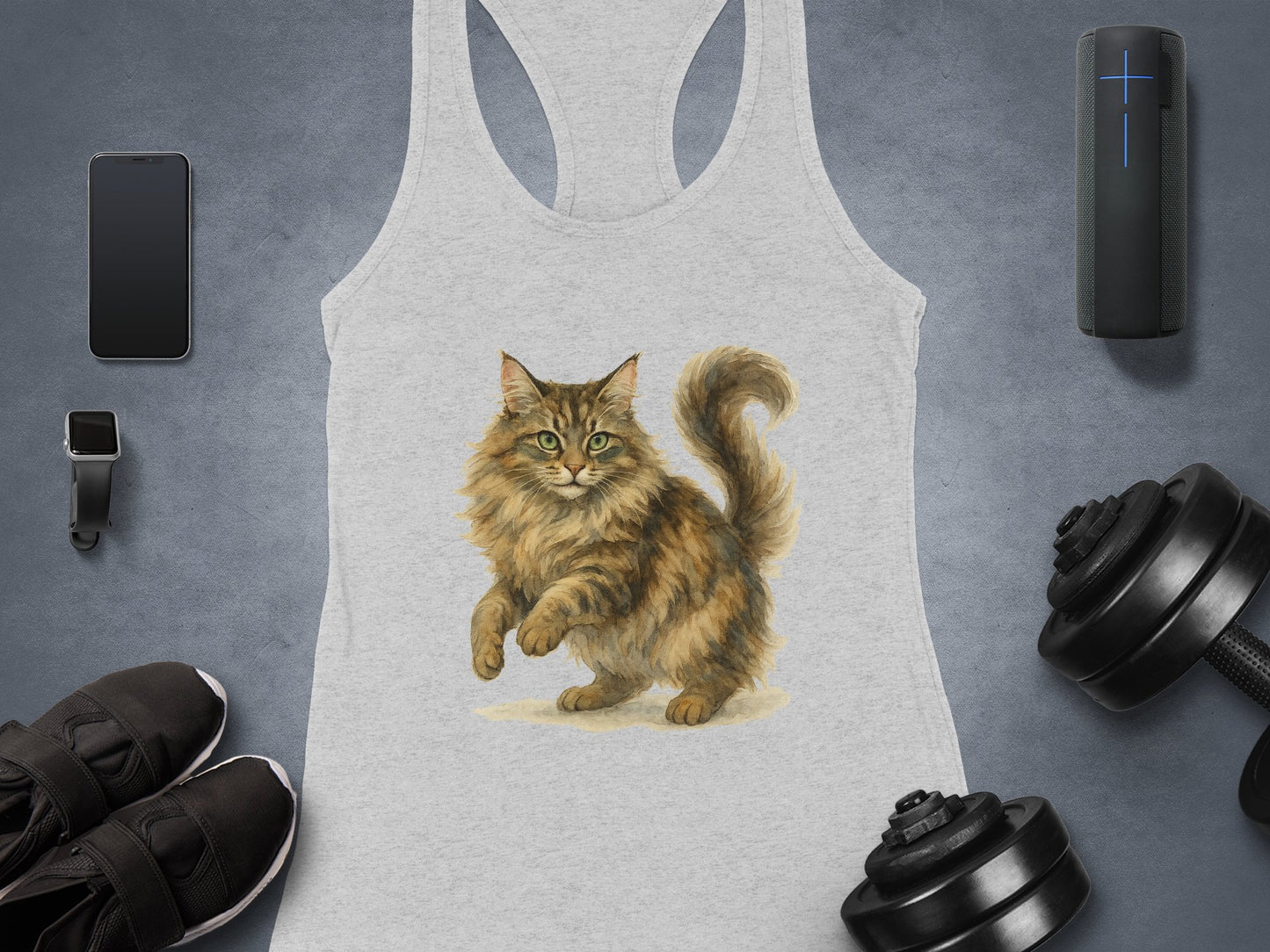 Adorable Dancing Cat Print on Sleeveless Shirt product