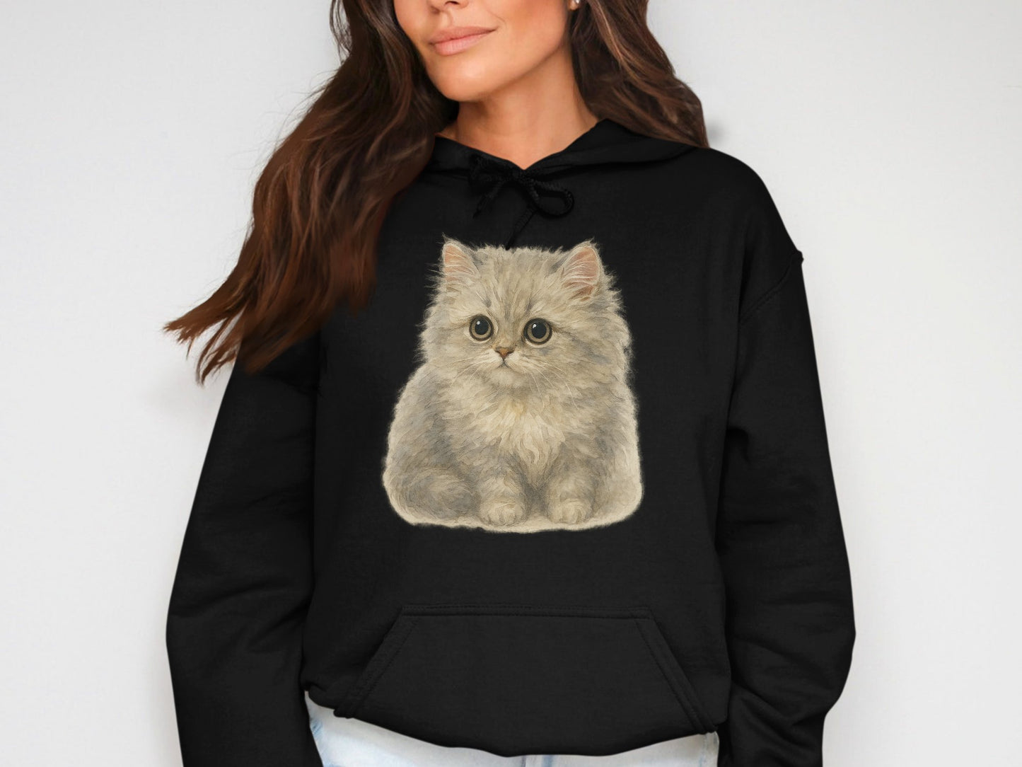 Adorable Fluffy Kitten Hooded Sweatshirt product